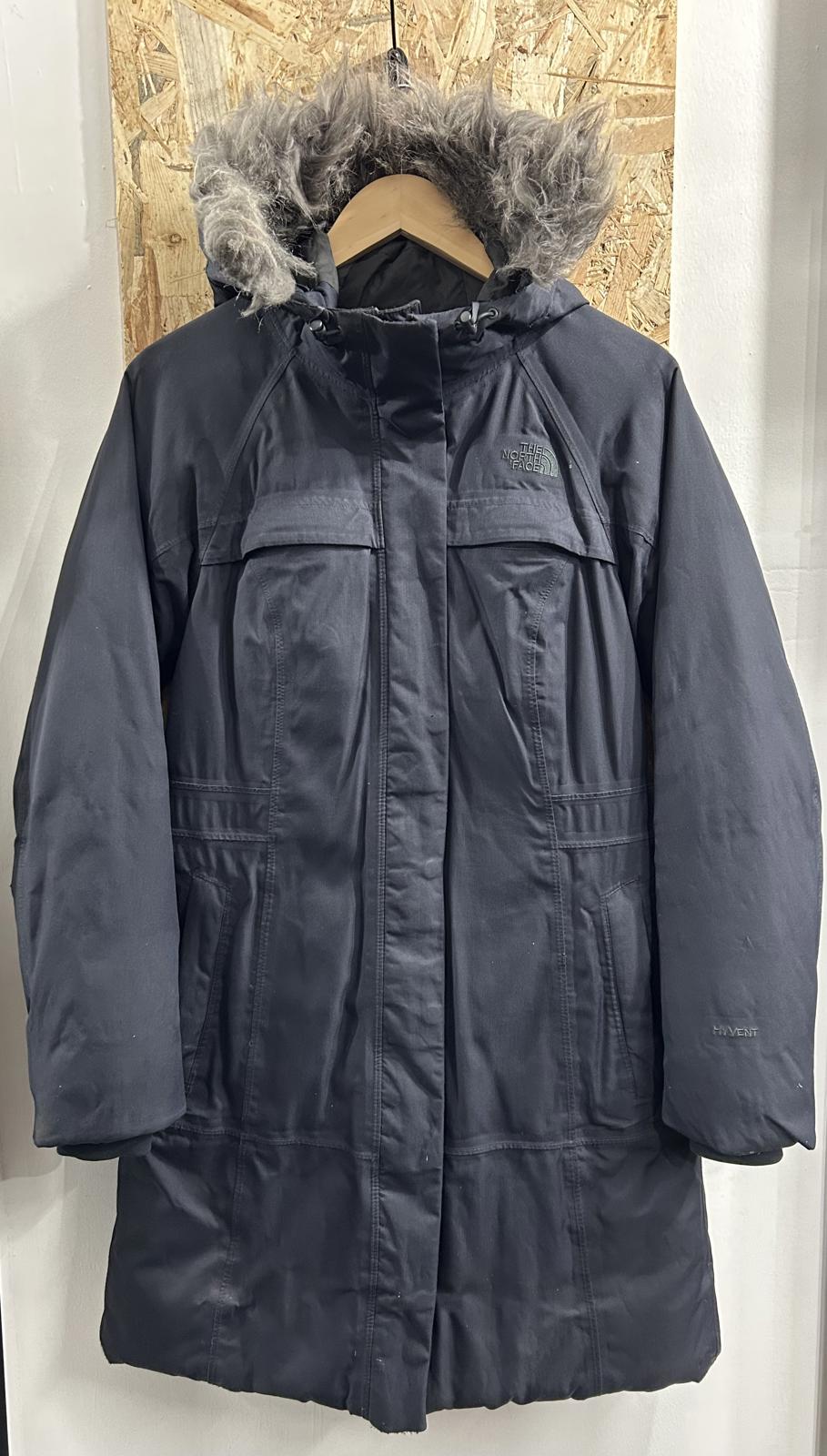 North Face Parka Womens Size Small 8 Midnight Blue Goose Down Puffer Coat TNF