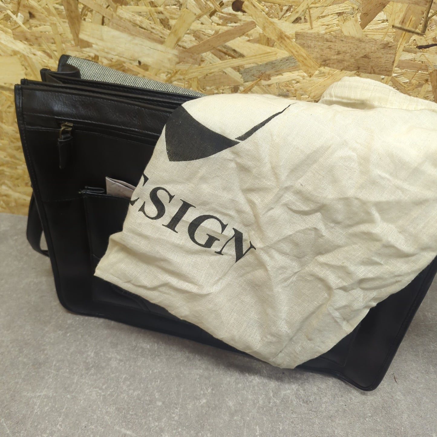 Hidesign High Quality Black XL Leather Briefcase Satchel Messenger Book Bag