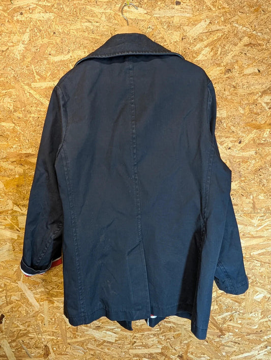 Albam x Gloverall Peacoat Mens XL Navy Blue Red Double Breasted Jacket Oi Polloi