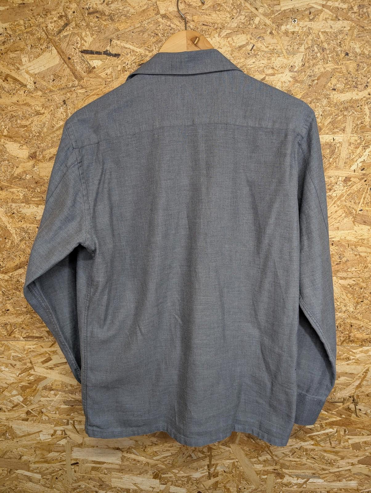 Aquascutum Pocket Shirt Mens Medium Button-Up Grey Cotton Long Sleeve Chore Tab
