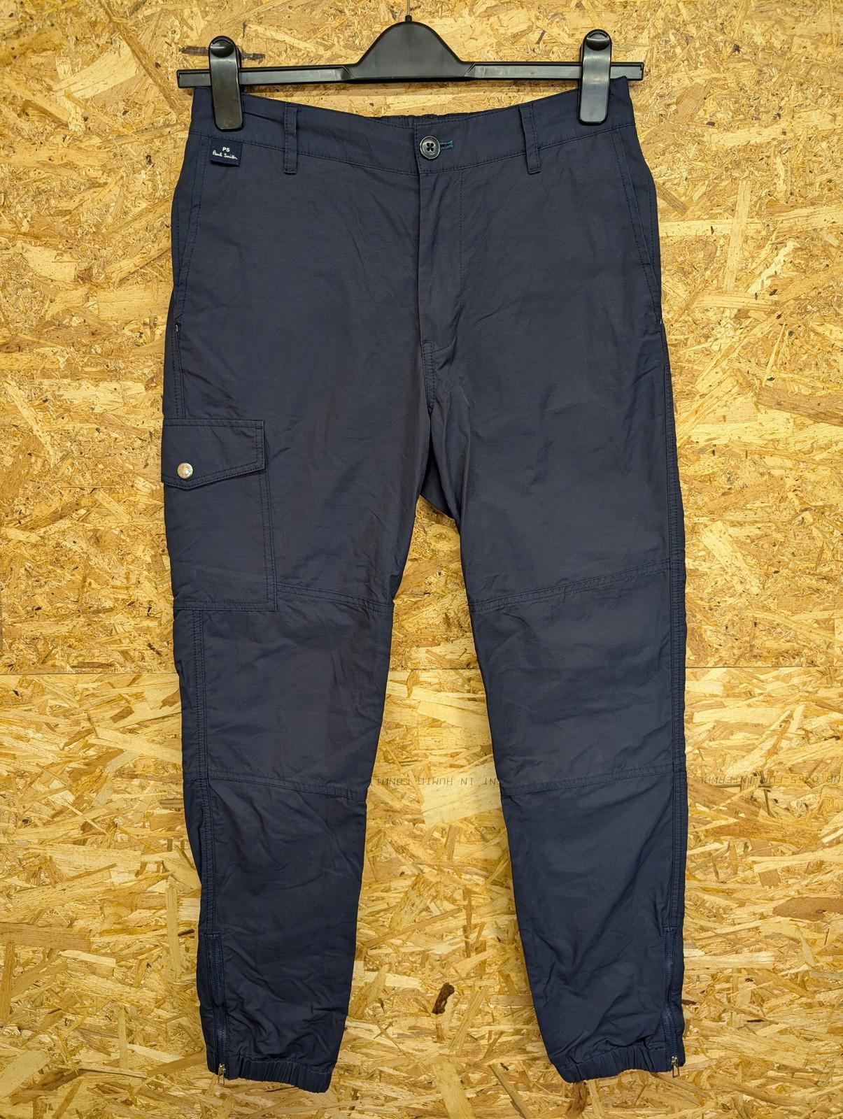 Paul Smith Mens Cargo Trousers W30 L30 Navy Blue Slim Zip Ankle Track Casual