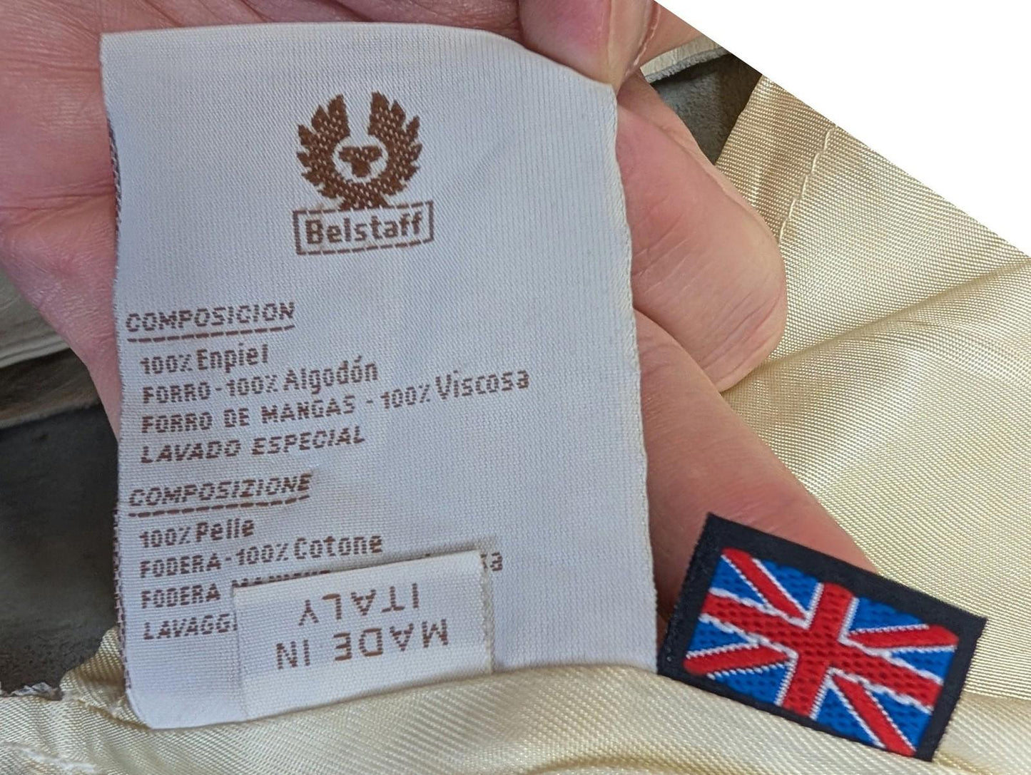 Belstaff Jacket Size 14 Women 42 Leather Italy Cream Beige Vintage Cafe Racer