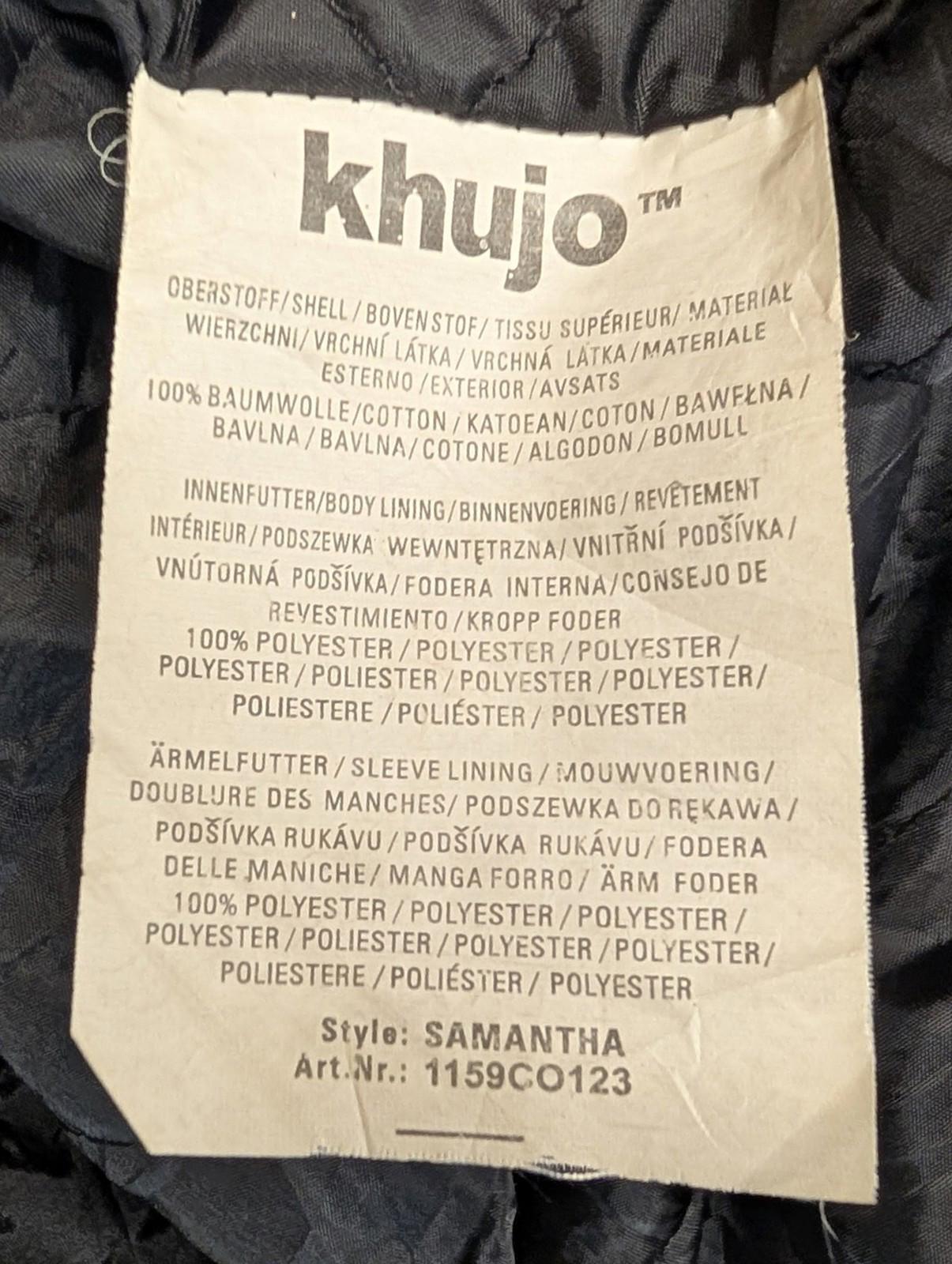 Khujo Samantha Parka XL Women Quilted Wax Jacket Black Padded Lined Y2K