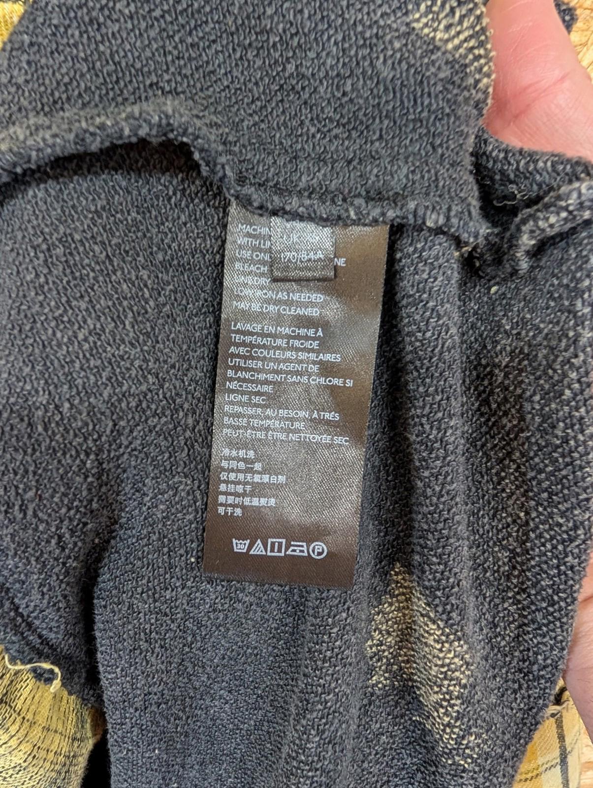 We The Free People Shirt XS Women Hooded Distressed Yellow Black Plaid Button-Up