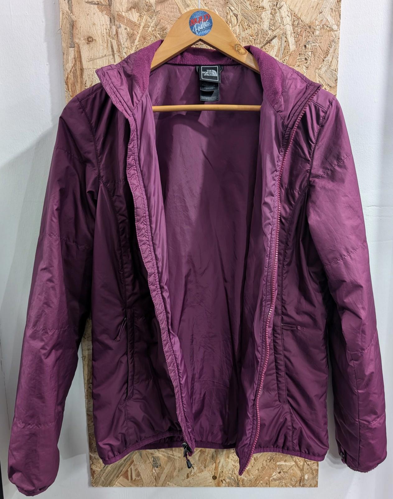 North Face Puffer Jacket Womens Size Medium Mid-Length Insulated Purple Cherry