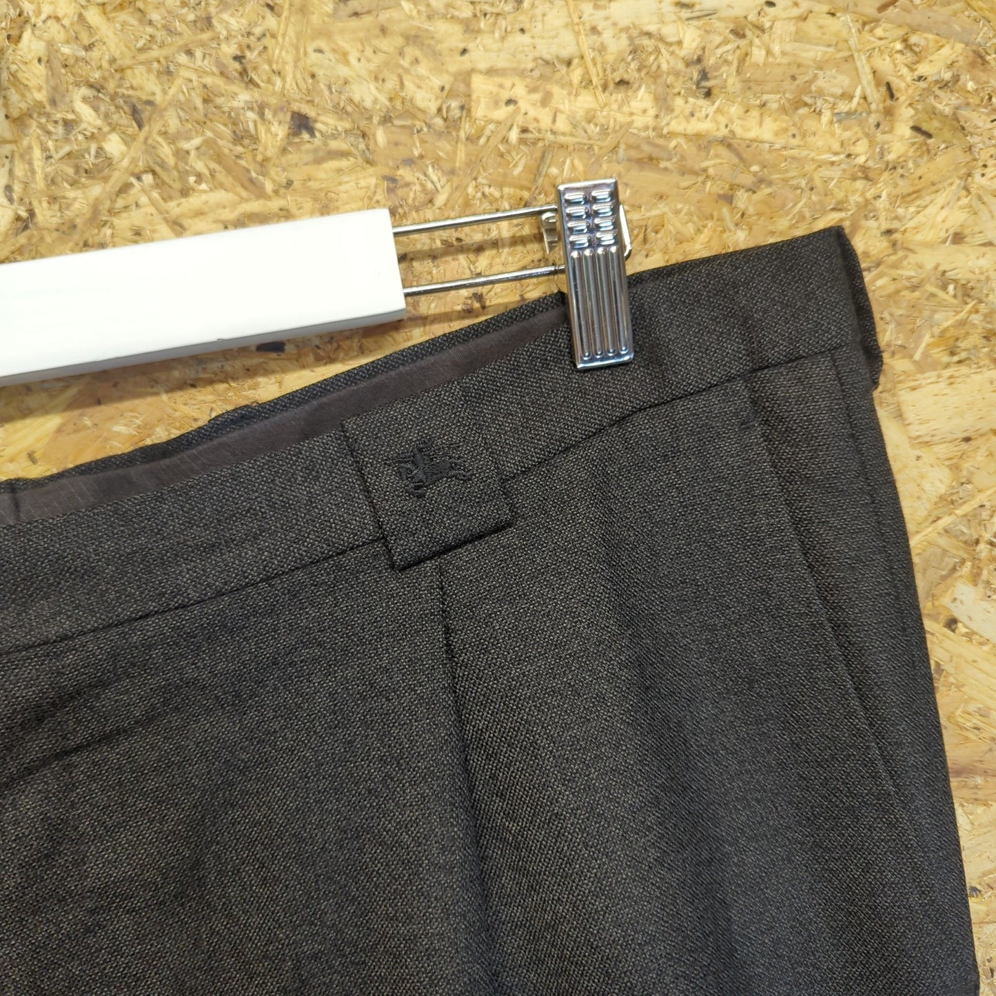Burberry Galan Sevilla Trousers Grey Straight Leg Loose Fit Formal Pleat W38 L34