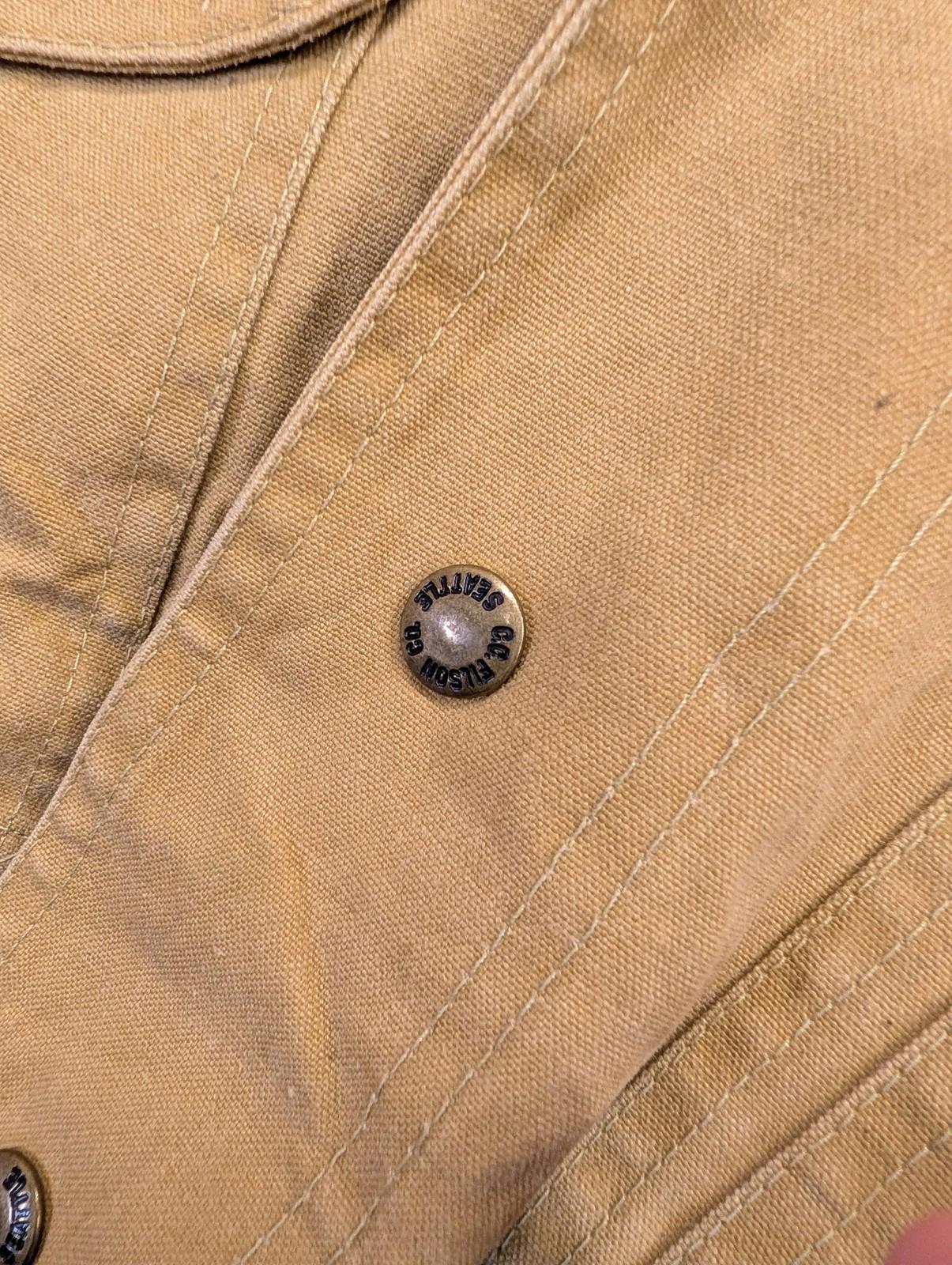 Filson Jacket Size Small 36 Men Style 64 Tin Cloth Made In USA Tan Duck Brown