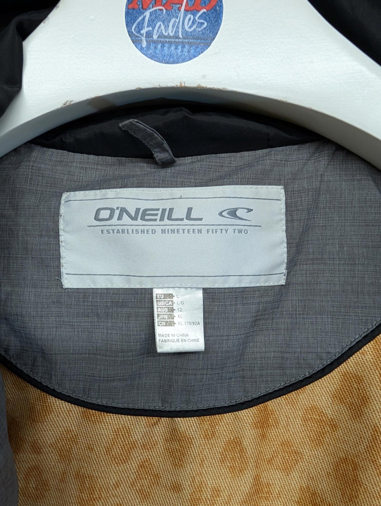 O'Neill Womens Large Puffer Warm Padded Snow Ski Snowboard Thermal Jacket Grey