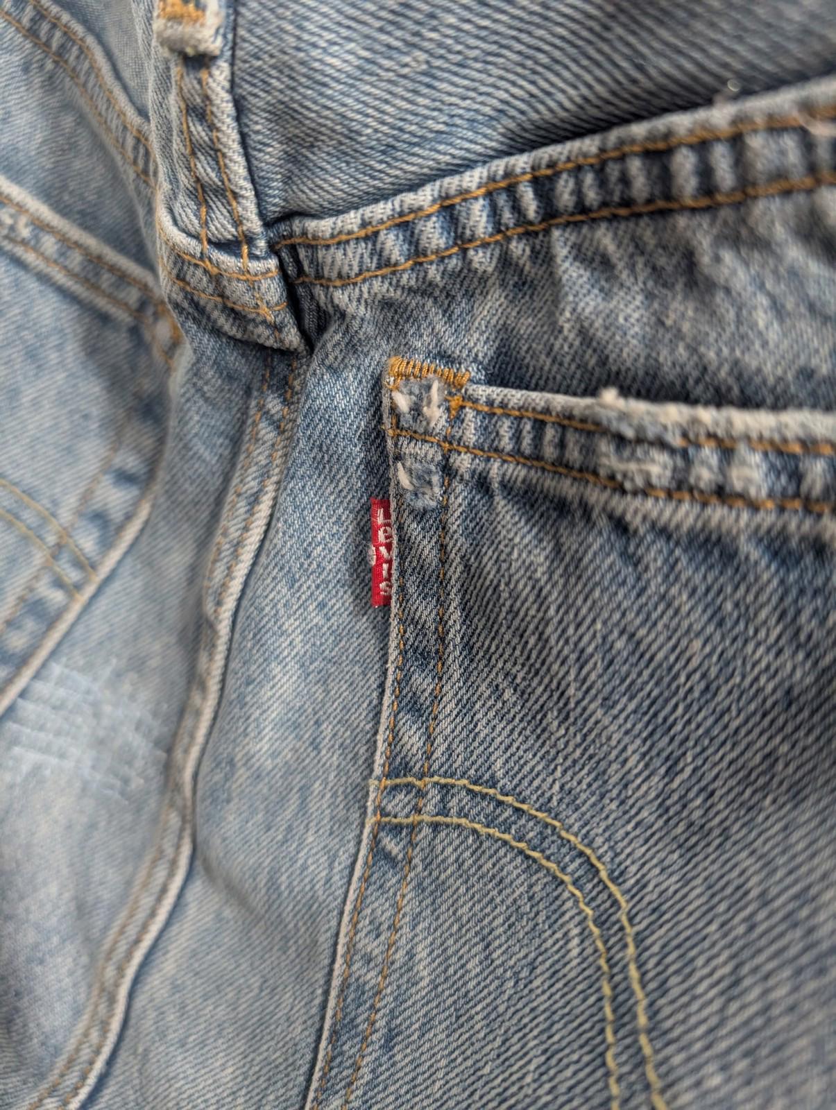 Levi Strauss Denim Mini Skirt Womens Size W30 Distressed Casual Short Blue
