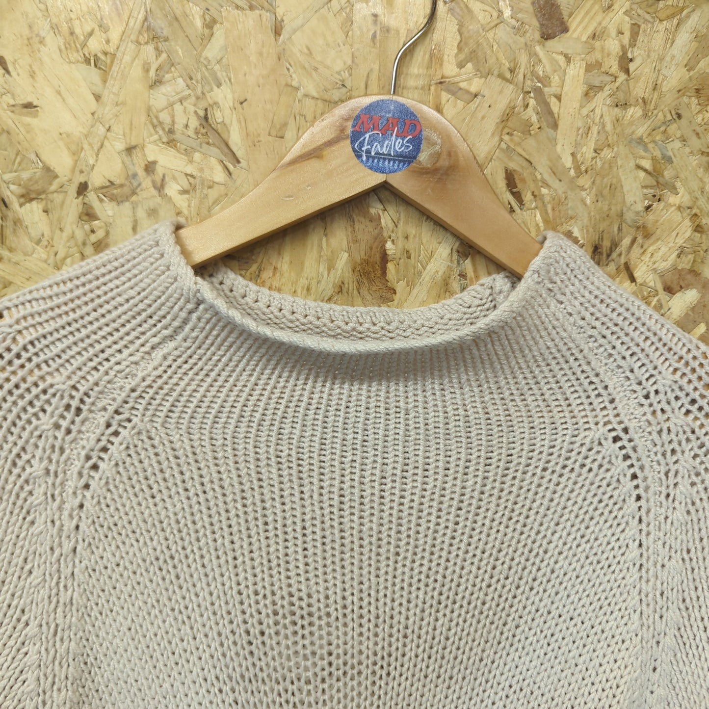 Emporio Armani Cream White Chunky Knit Jumper High Neck Italy Womens Size 10-12