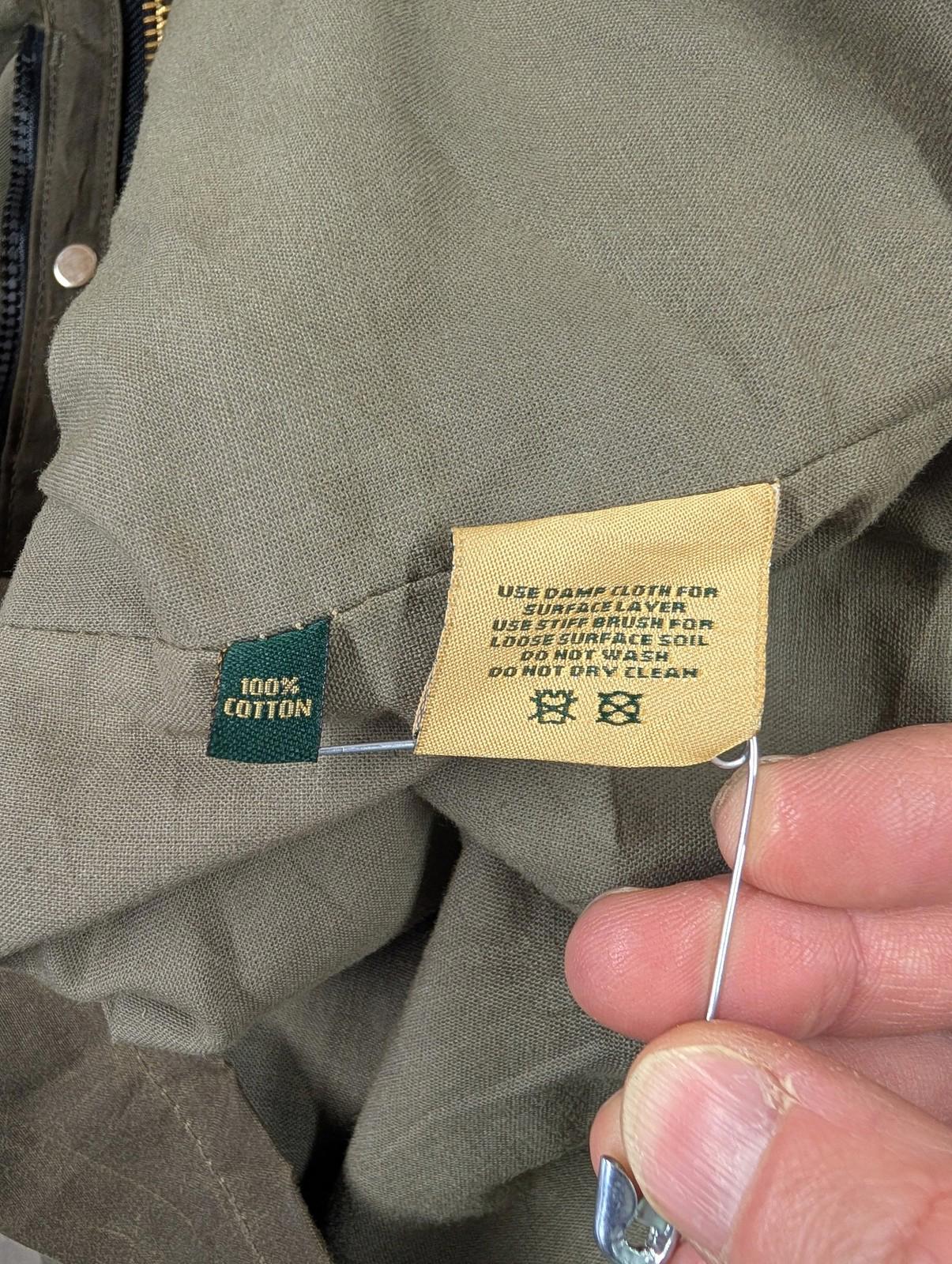 Filson Cover Cloth Mile Marker Coat Small Men Waxed Cotton Brown Jacket USA Tin