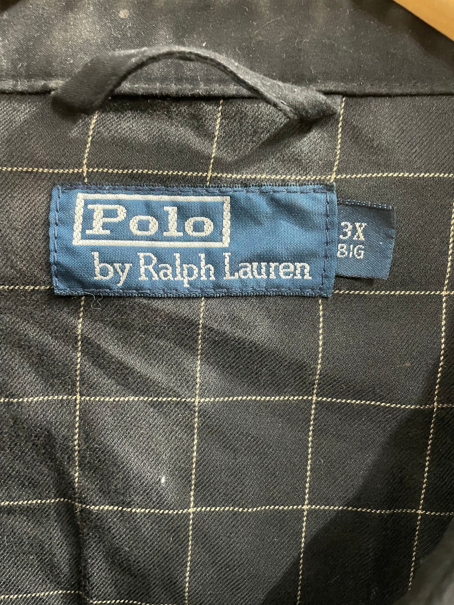 Ralph Lauren Polo Harrington Cotton Chore Jacket Summer Black Check Mens 3XL BIG