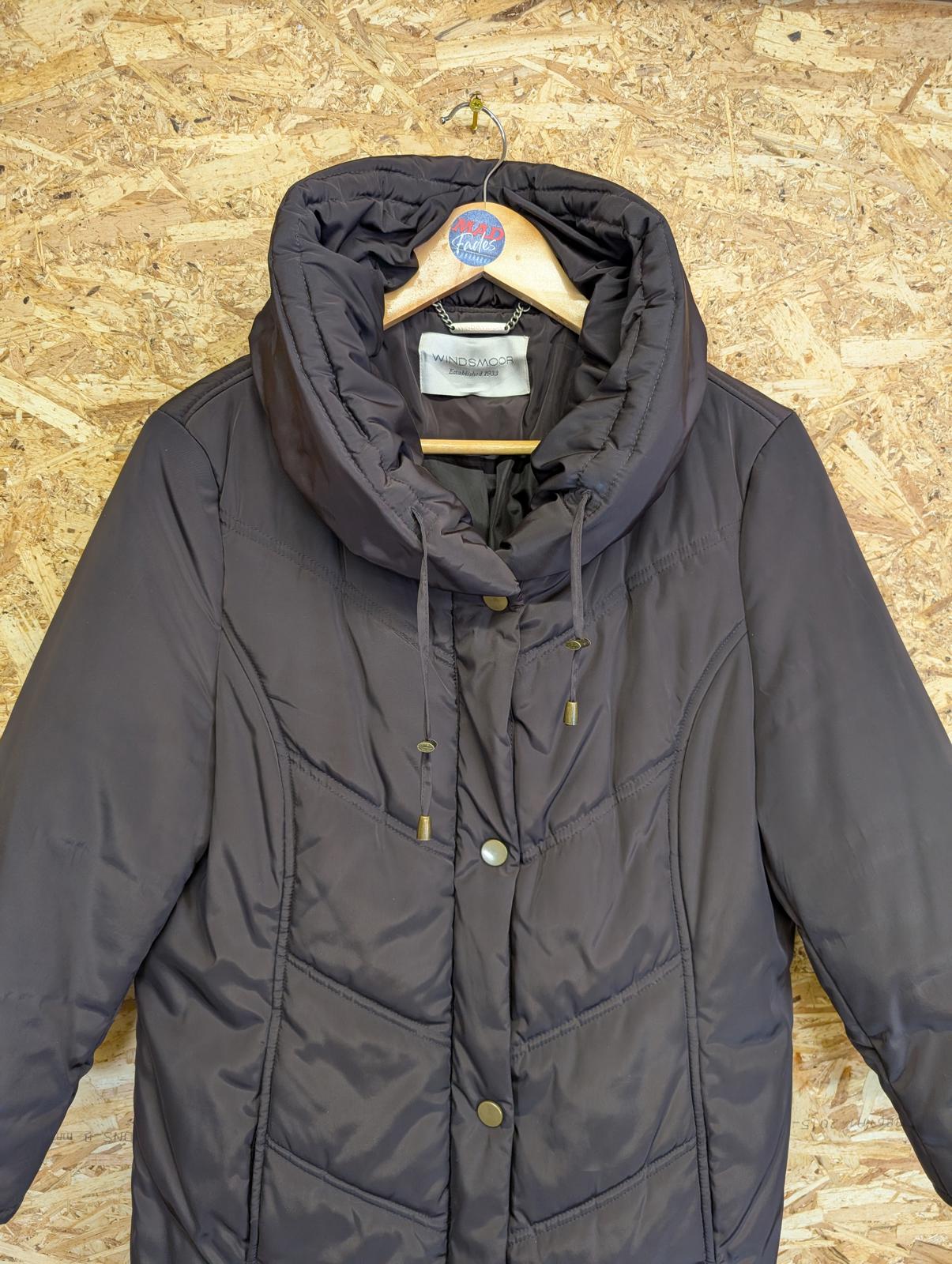 Windsmoor Womens Small Puffa Jacket Brown Knee Length