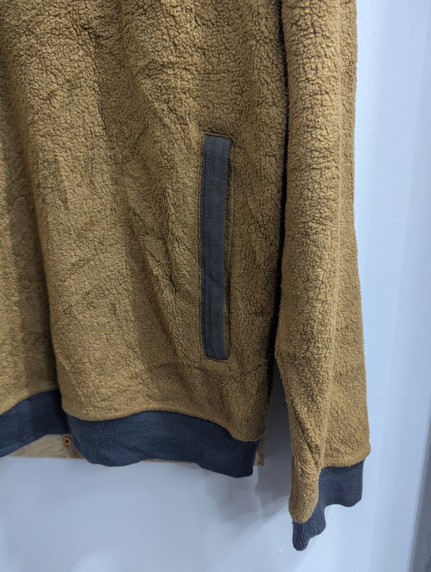 Patagonia Mens Synchilla Fleece Jacket 1/4 Button Oatmeal Tan Brown Large