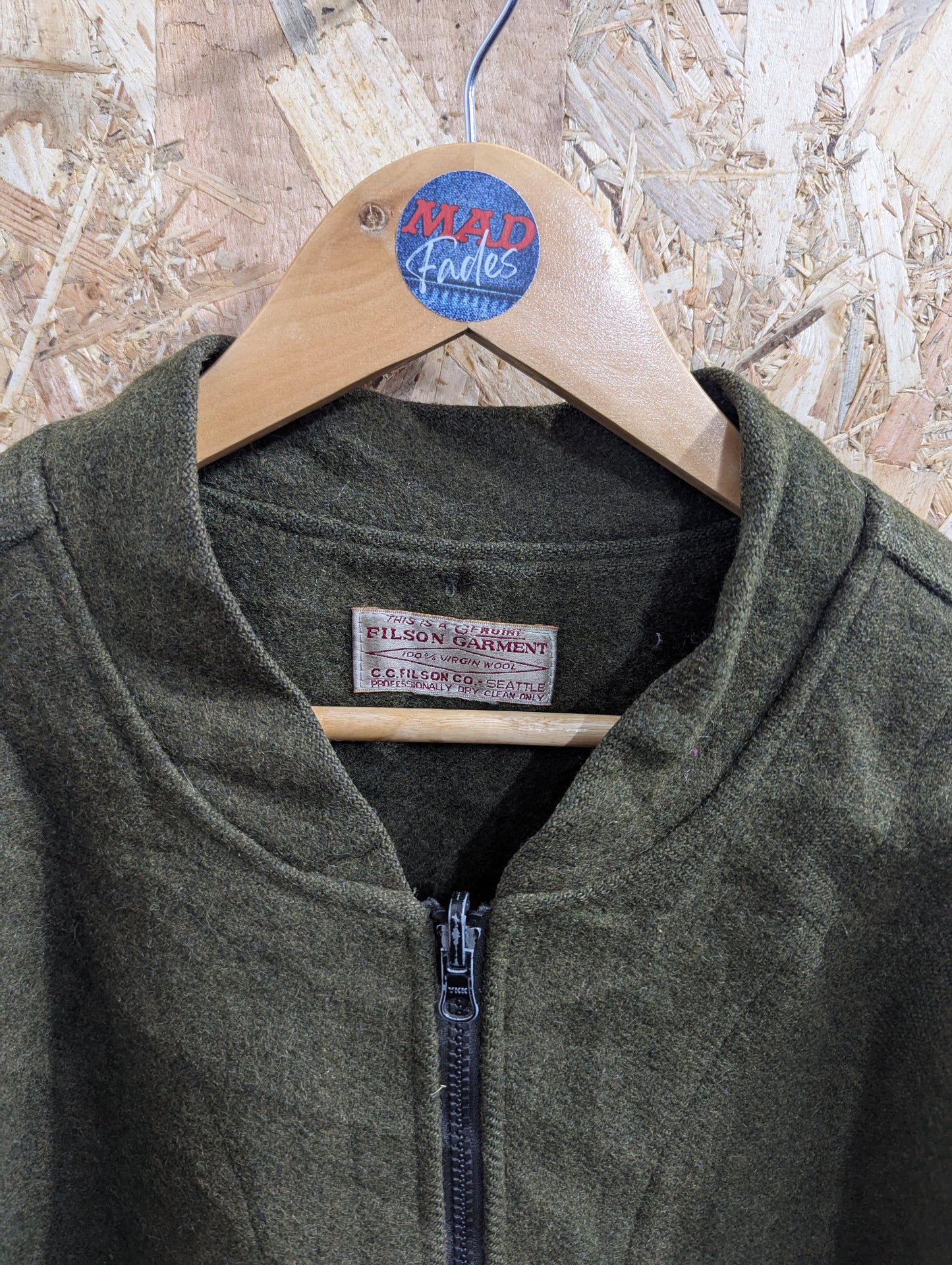 Filson 122 Mackinaw Wool Jacket Liner Forest Green Zip Outdoor Body Warmer XL