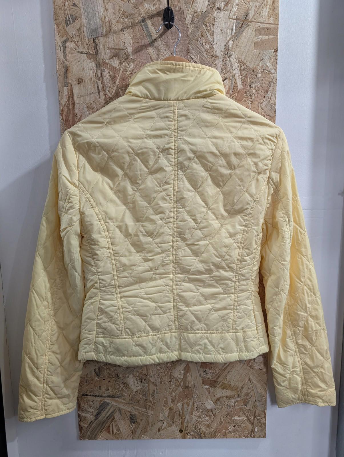 Barbour Quilted Jacket Women M Lightweight Yellow Casual Button Up