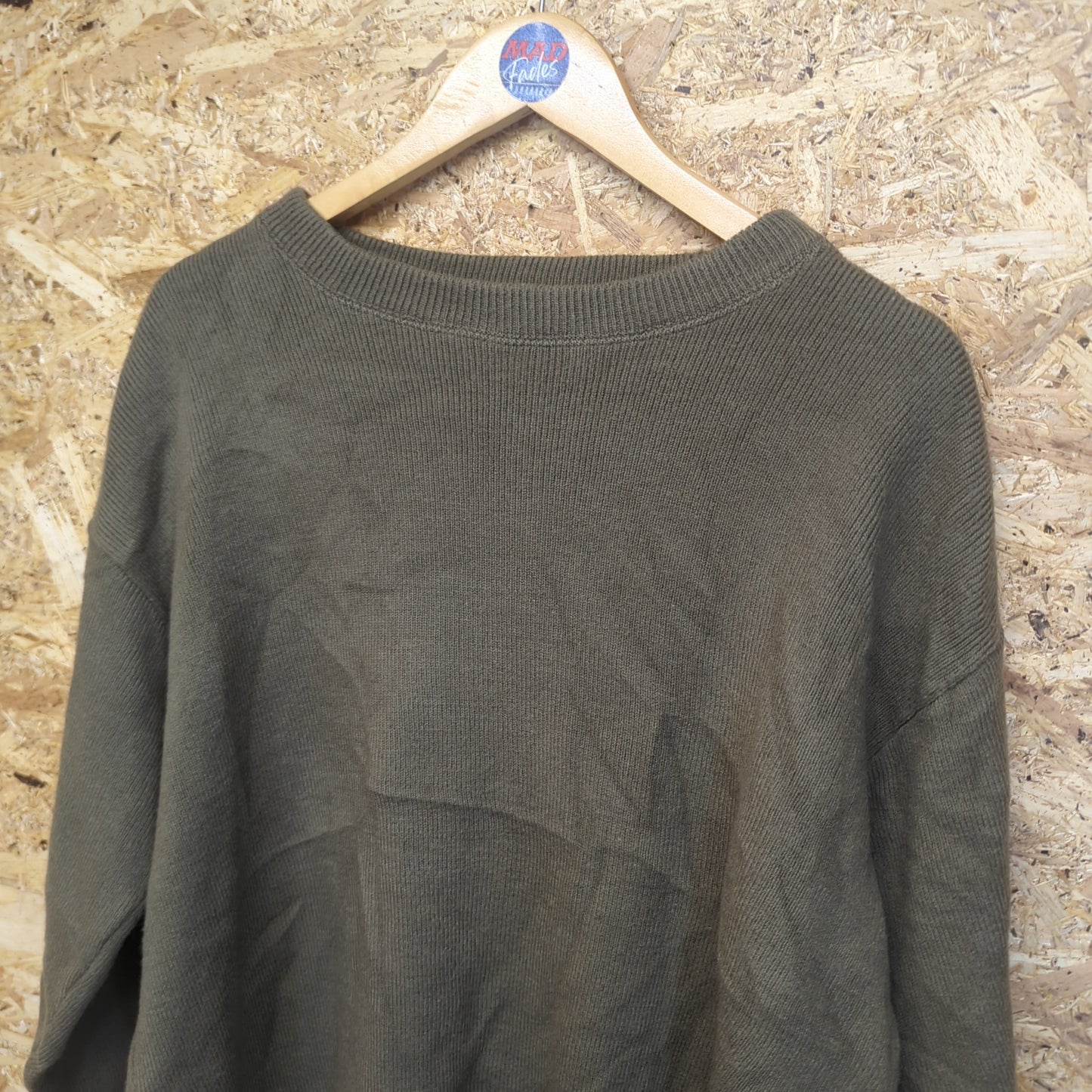 Filson Khaki 100% Virgin Wool 702 Crew Neck Jumper Weekender Sweater USA Large