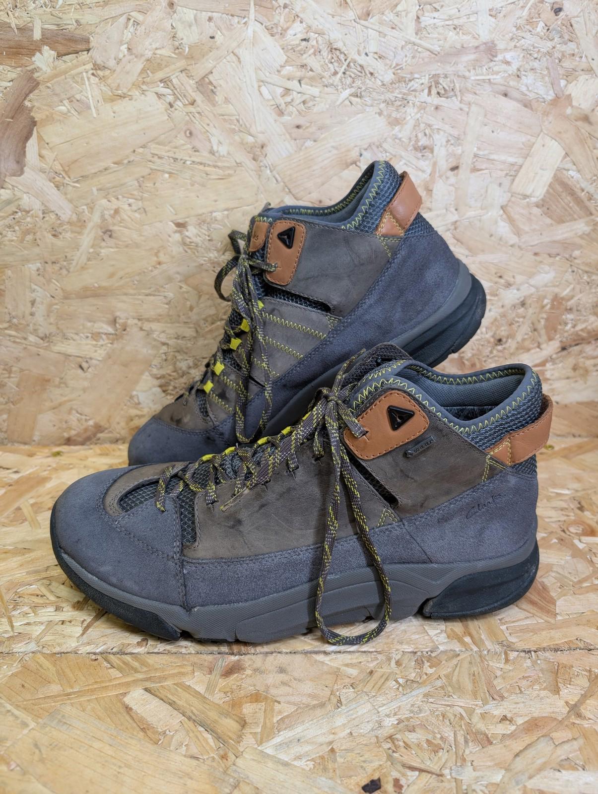 Clarks Mens Hiking Boots UK 11 Tri Outflex GTX Gore-Tec Walking Retro Grey Brown