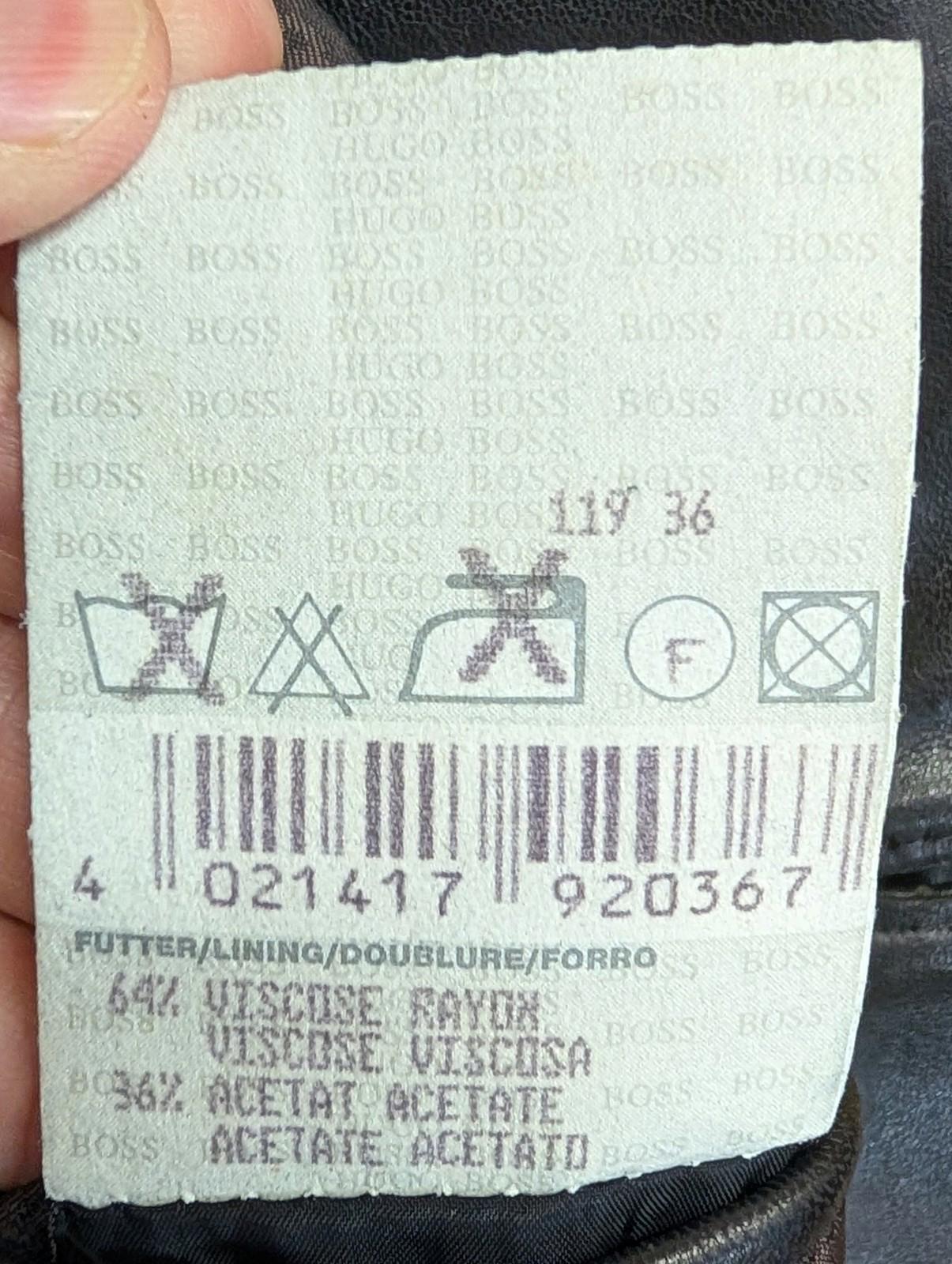 Boss Italian Leather Overcoat XL Men Black Long-Line Lamb Vintage 90s