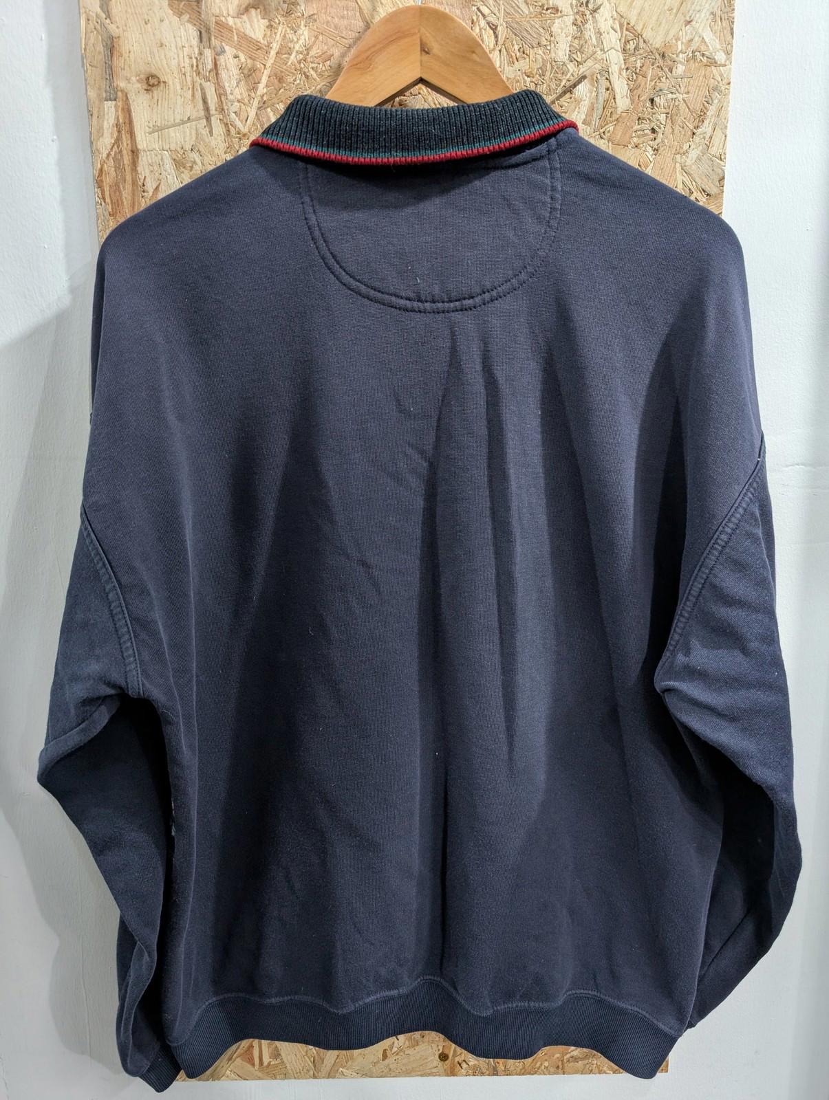 Marks & Spencer St Michael Polo Mens Large Vintage 80s Patterned Knit Navy M&S
