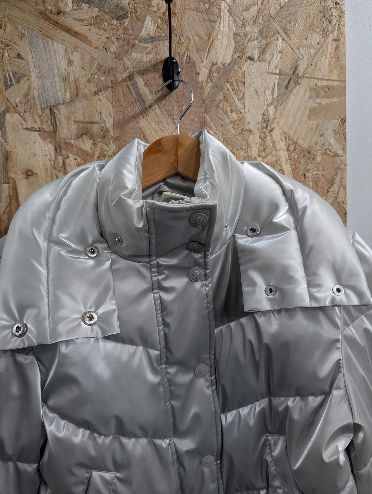 True Religion Puffer Jacket 2XS Women Medium Puffa Quilted Silver White