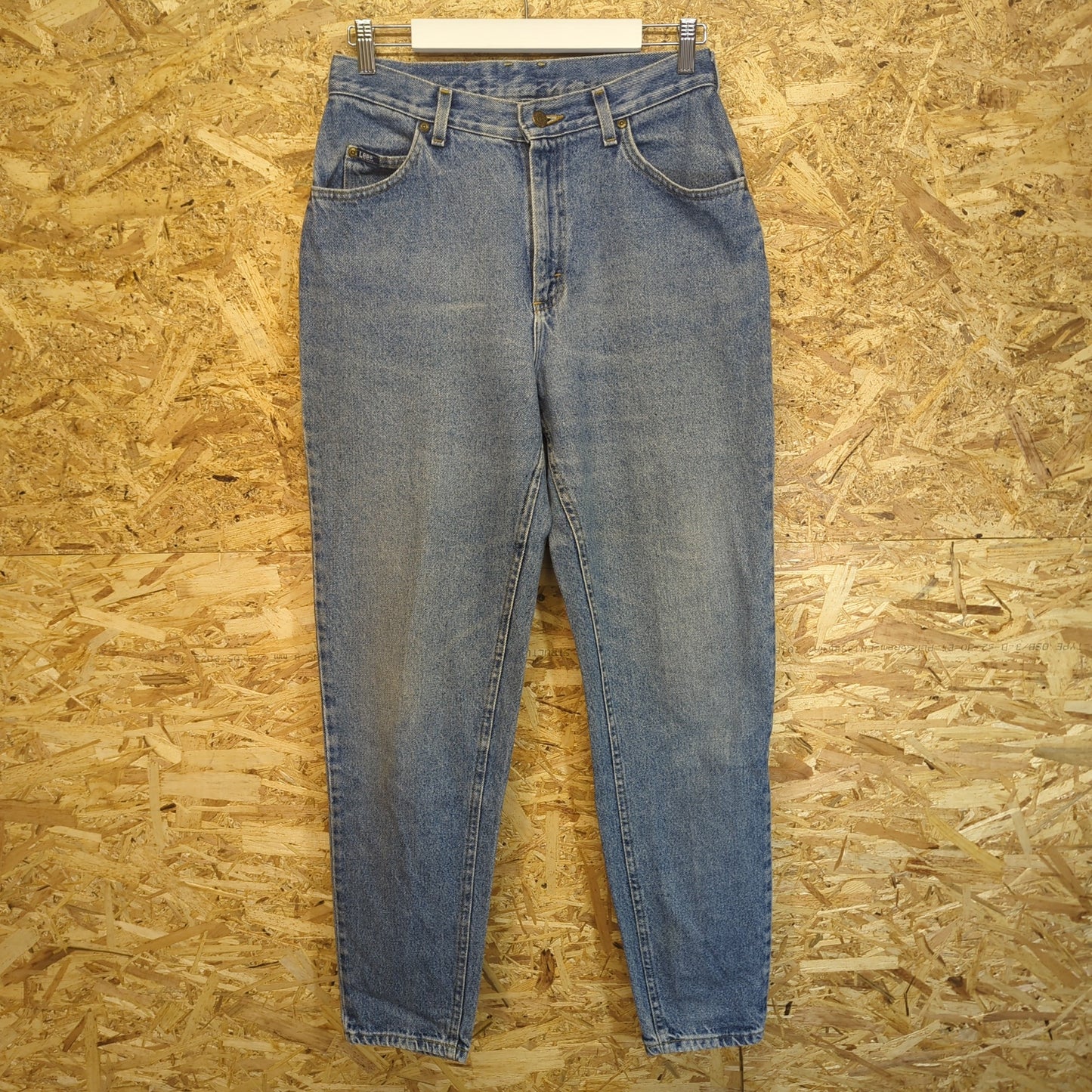 Lee Jeans Tapered Mid Blue Stonewashed Mom Fit 90s Vintage USA Womens W28 L32