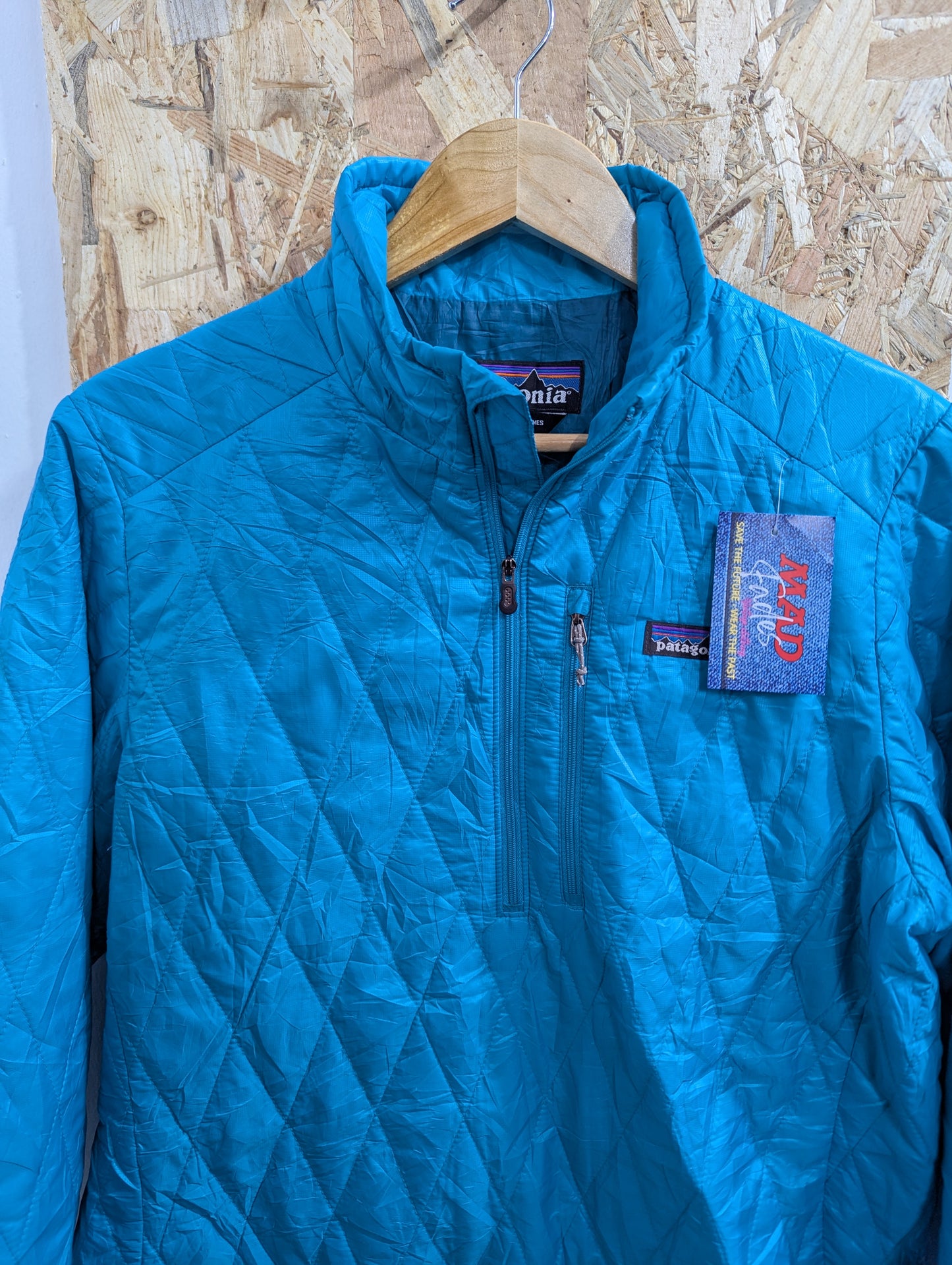 Patagonia Nano Puff Diamond Quilt Pullover Jacket Light Blue 84025 Medium