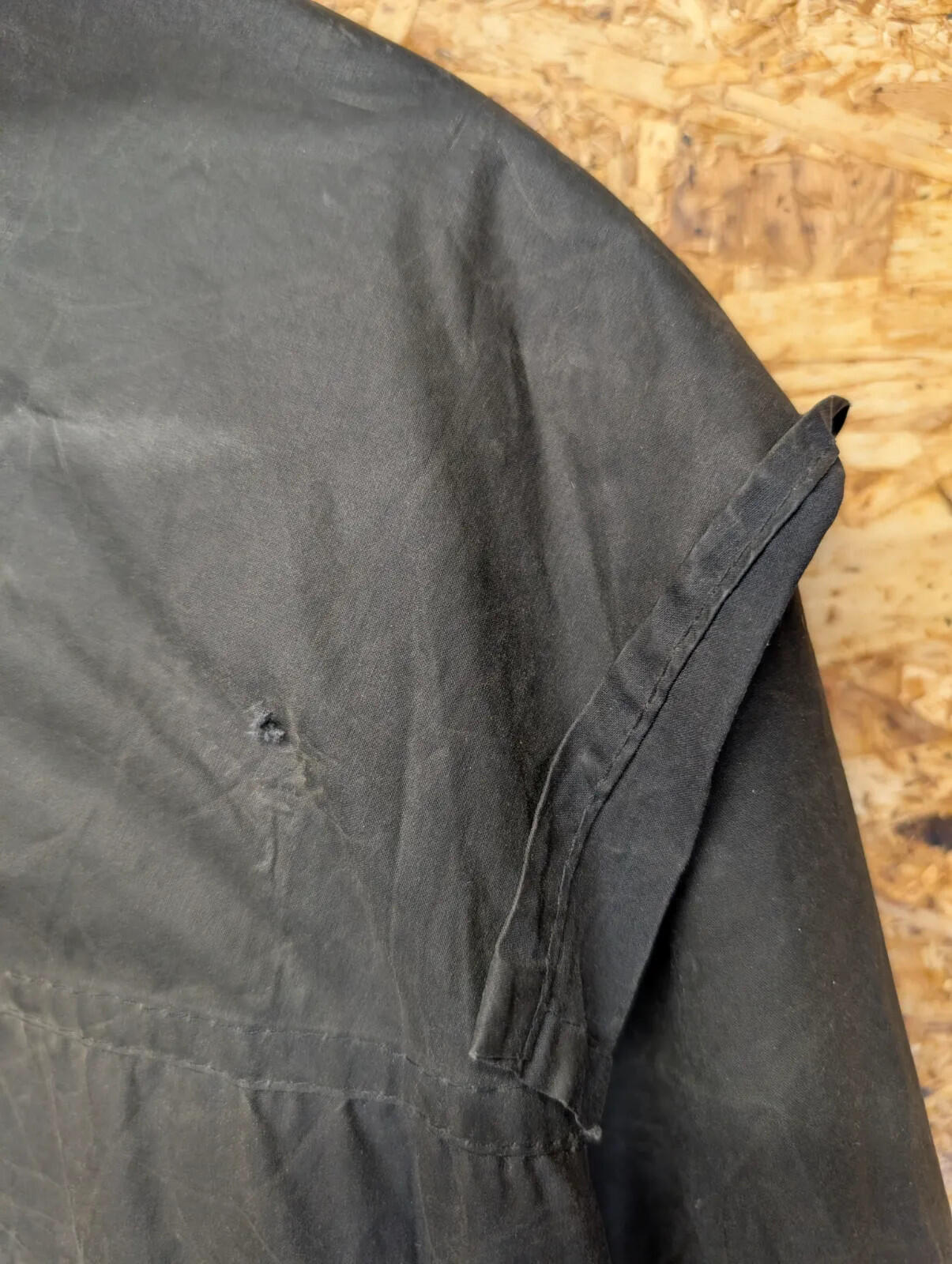Vintage Barbour Durham Hooded Wax Jacket Mens XL C44 Black A6 Lined 90s England