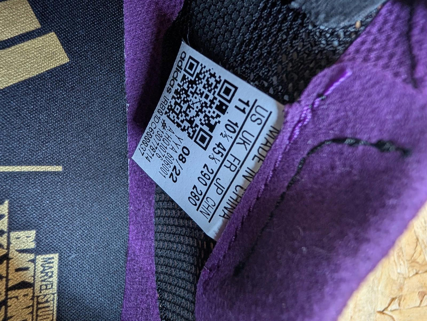 Adidas Adizero Avanti Mens Trainers UK 10.5 Black Gold Purple Running Spikes Marvel Black Panther