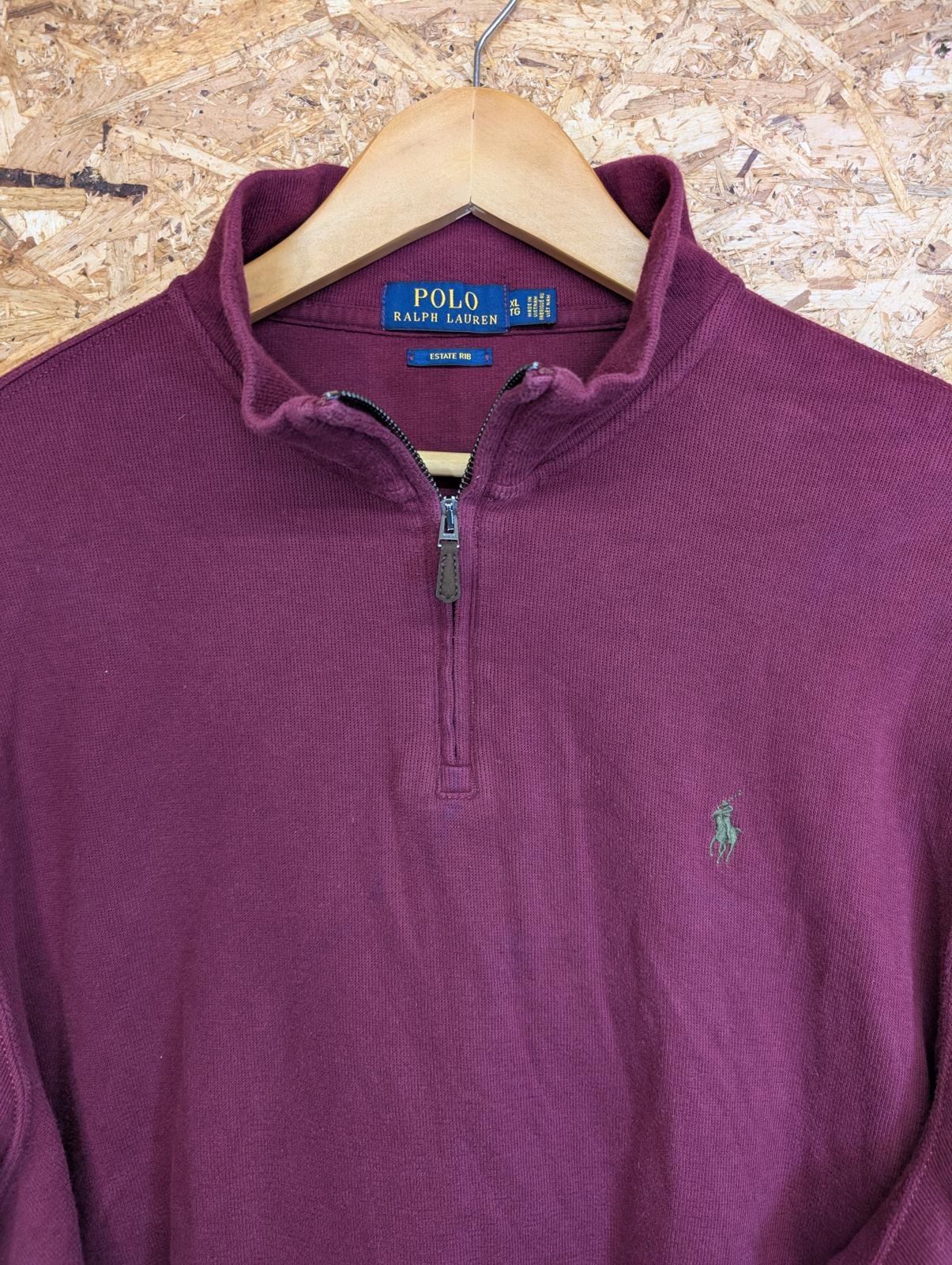 Ralph Lauren Polo Mens Size UK XL Sweater Cotton Collared 1/4 Zip Estate Rib