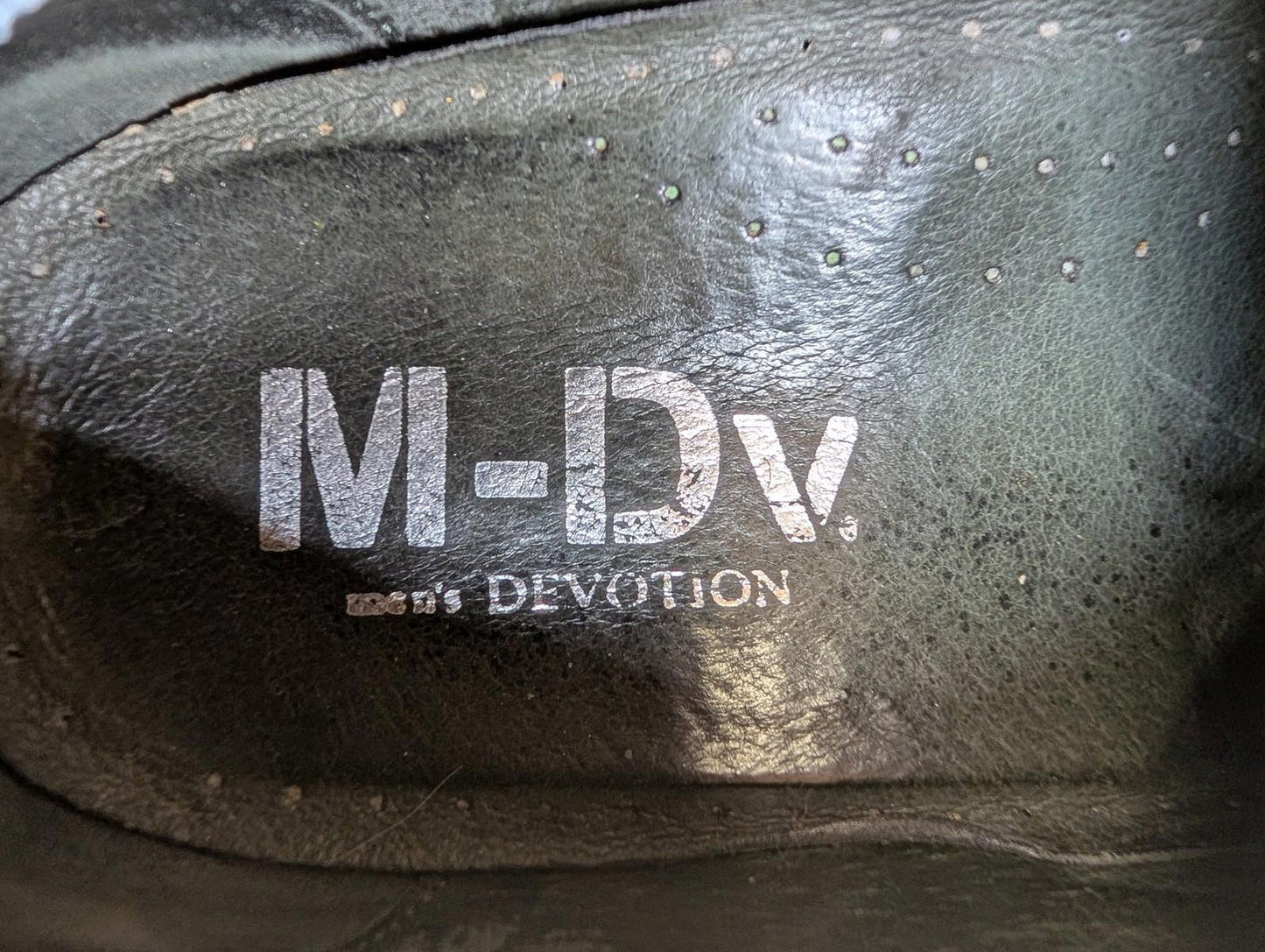 M-DV Devotion Mens Dress Shoes UK 10 Brogue Classic Church Black Tan Leather