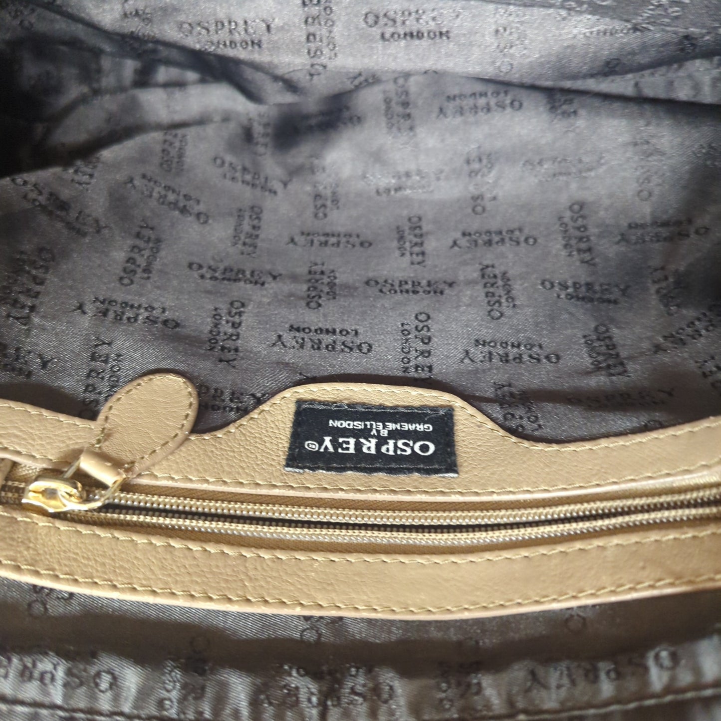 Osprey Leather Suede Tote Hand-Bag Crossbody Nude Beige Handbag Graeme Bag