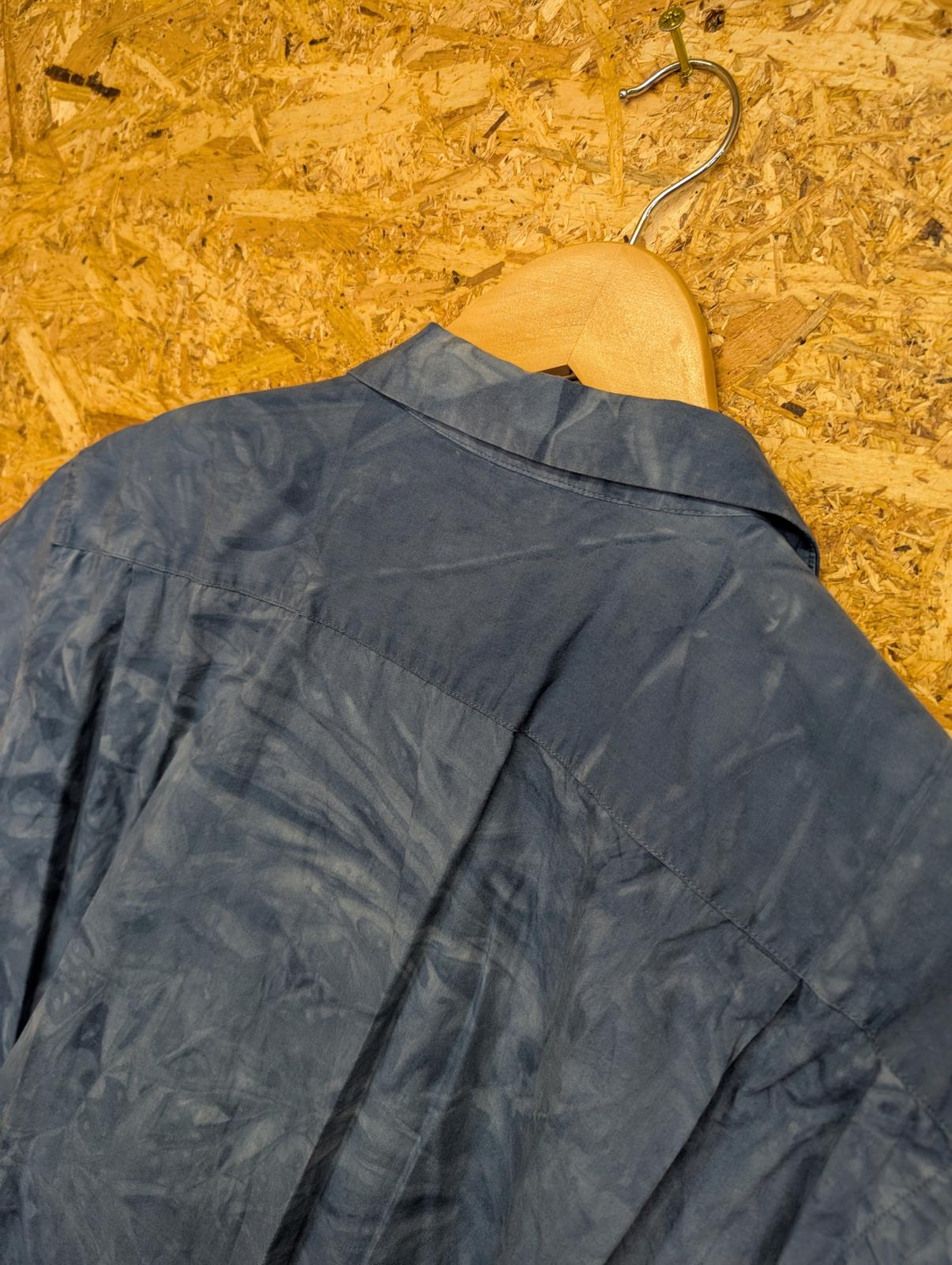 Kenzo Shirt Large Vintage 90s Short Sleeve Tie Dye Hawaiian Blue Cotton