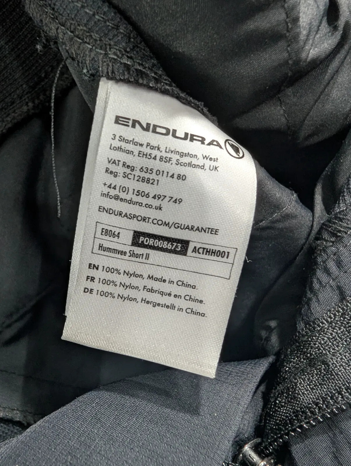 Endura Hummvee Short II Cycling Shorts Mens W36 3XL Black Nylon Cargo Adjustable
