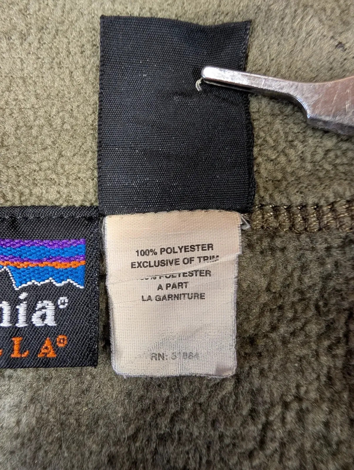 Patagonia Fleece Vest Mens Large Sage Green Synchilla Gilet Bodywarmer Full Zip
