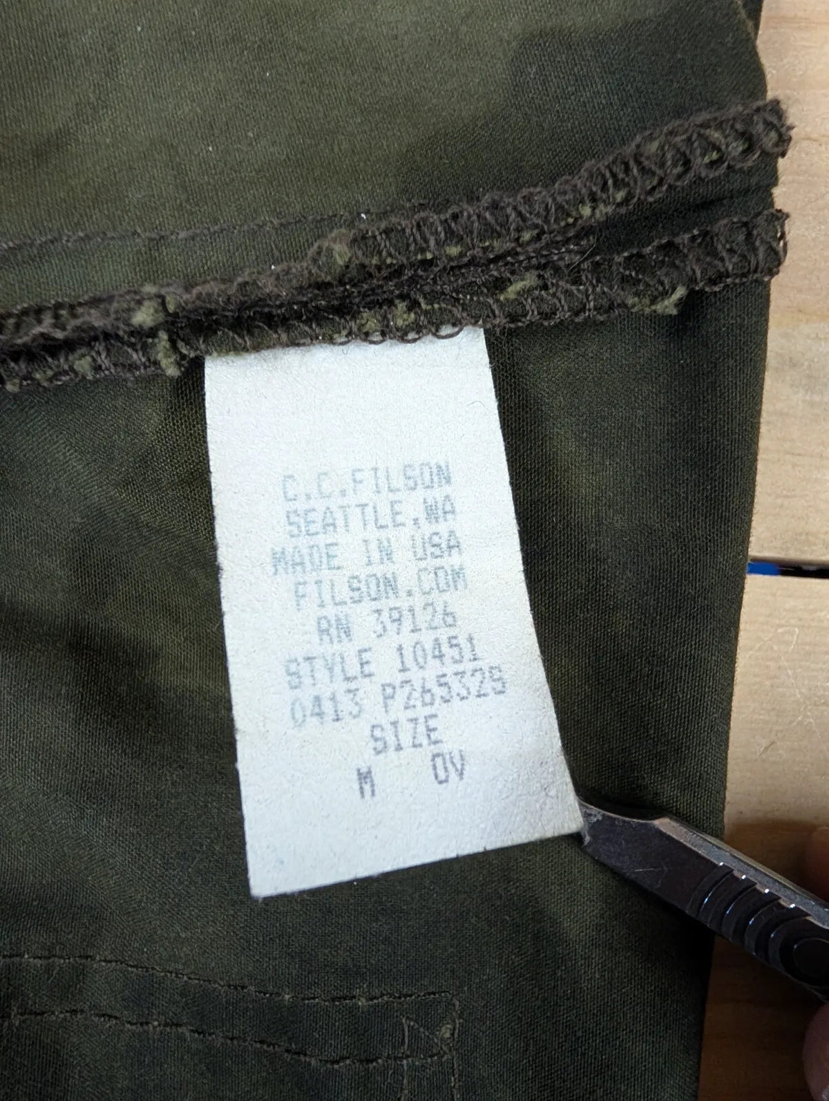 Filson Soy Wax Hooded Cruiser Jacket Mens Medium Green Khaki Green Waterproof