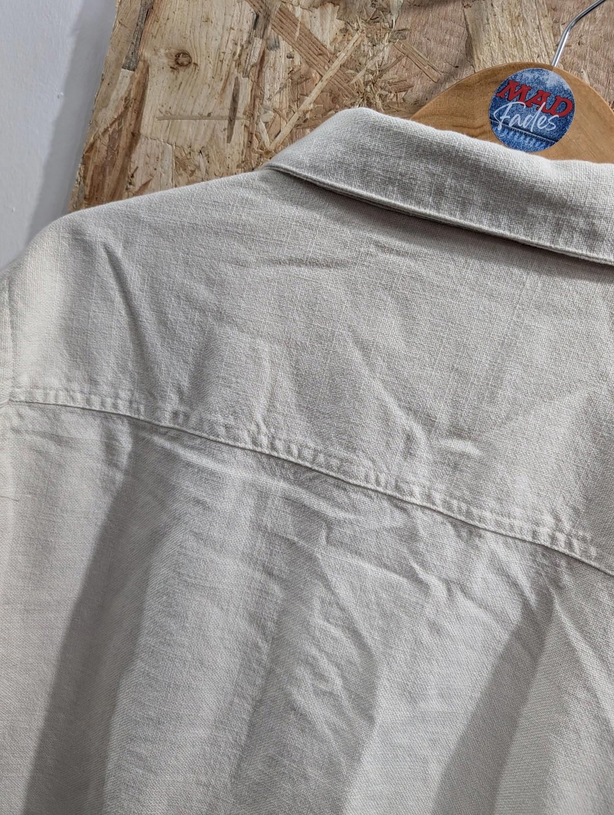 Folk Chore Jacket Mens Size 4 Large Classic Cotton Casual Ivory Cream White