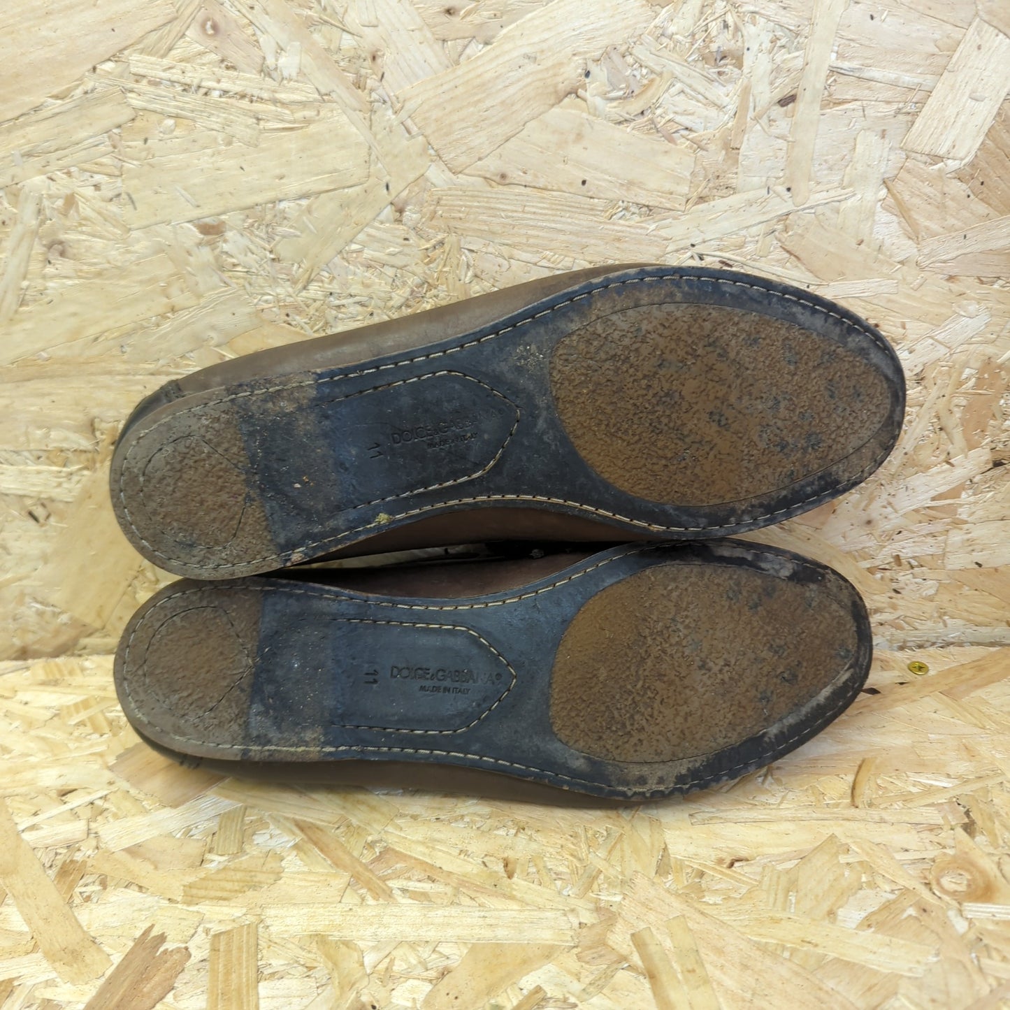 Dolce & Gabbana Loafers Italian Brown Calfskin Leather Moccasin Slip On 11 UK