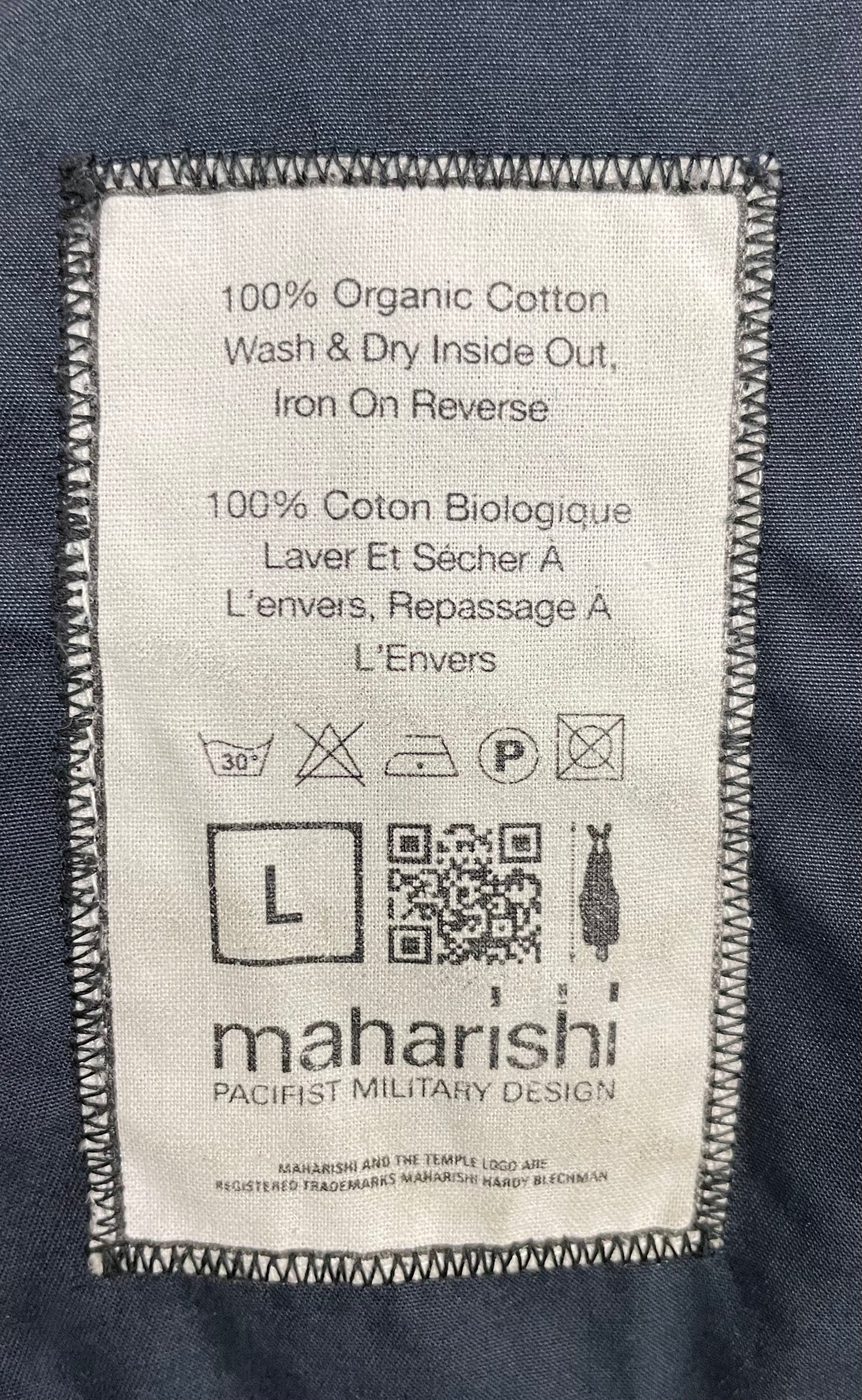 Maharishi Zip Front Shirt Jacket Japan Blue Work Wear Military Cotton Large