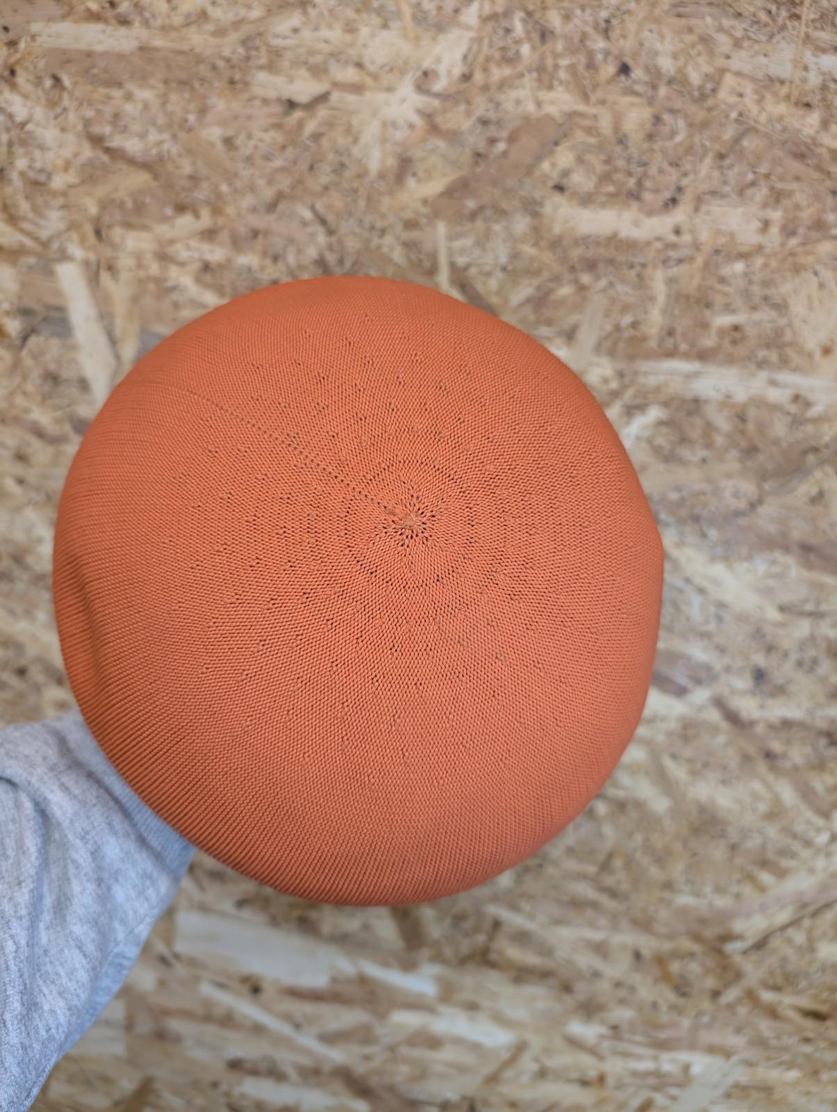 Kangol Crochet Knitted Breathable Vintage Beret Hat Made Great Britain Orange