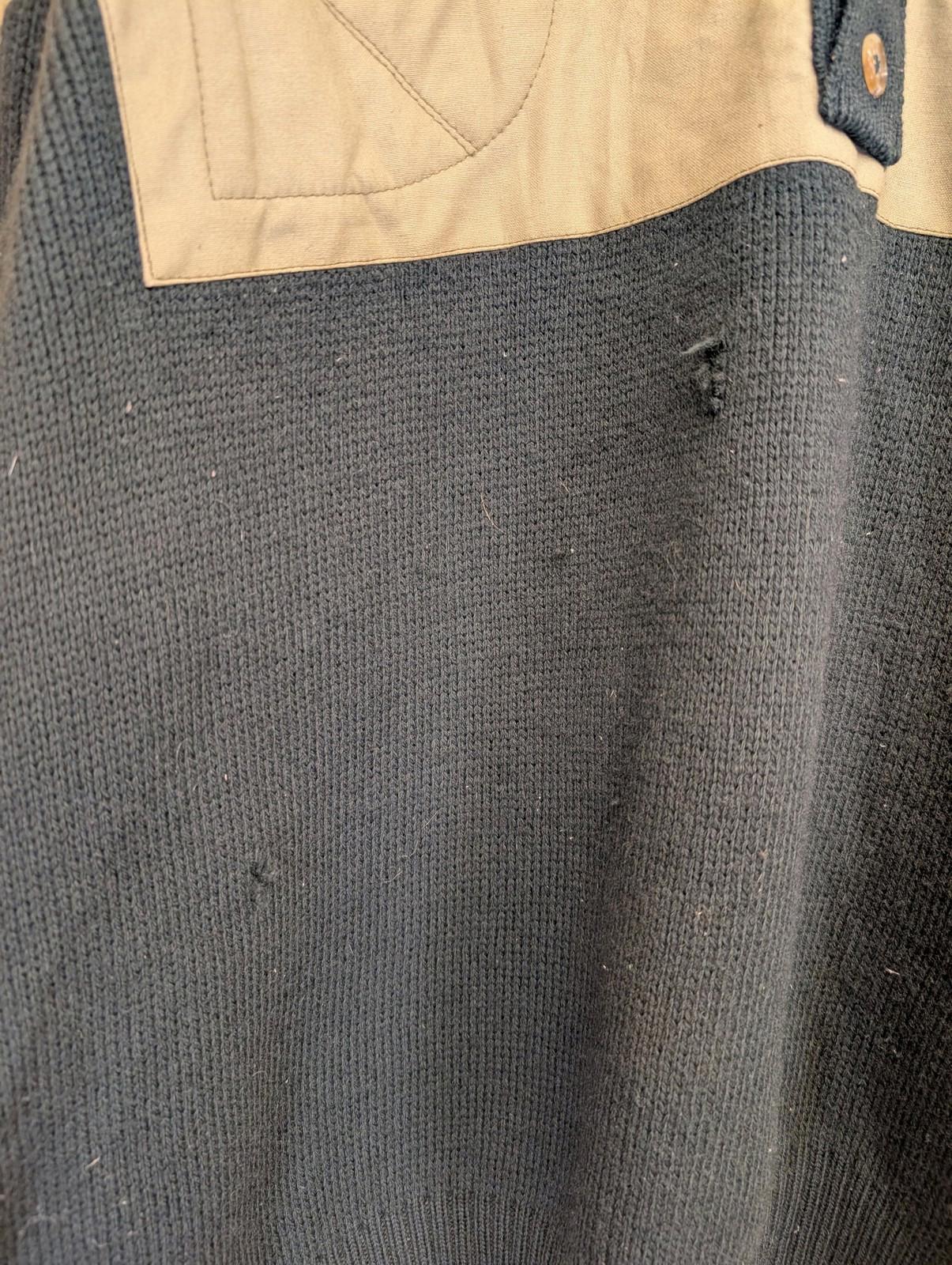 Filson Henley Guide Jumper Medium Men Green Beige Wool Tin Cloth Sweater 711 USA