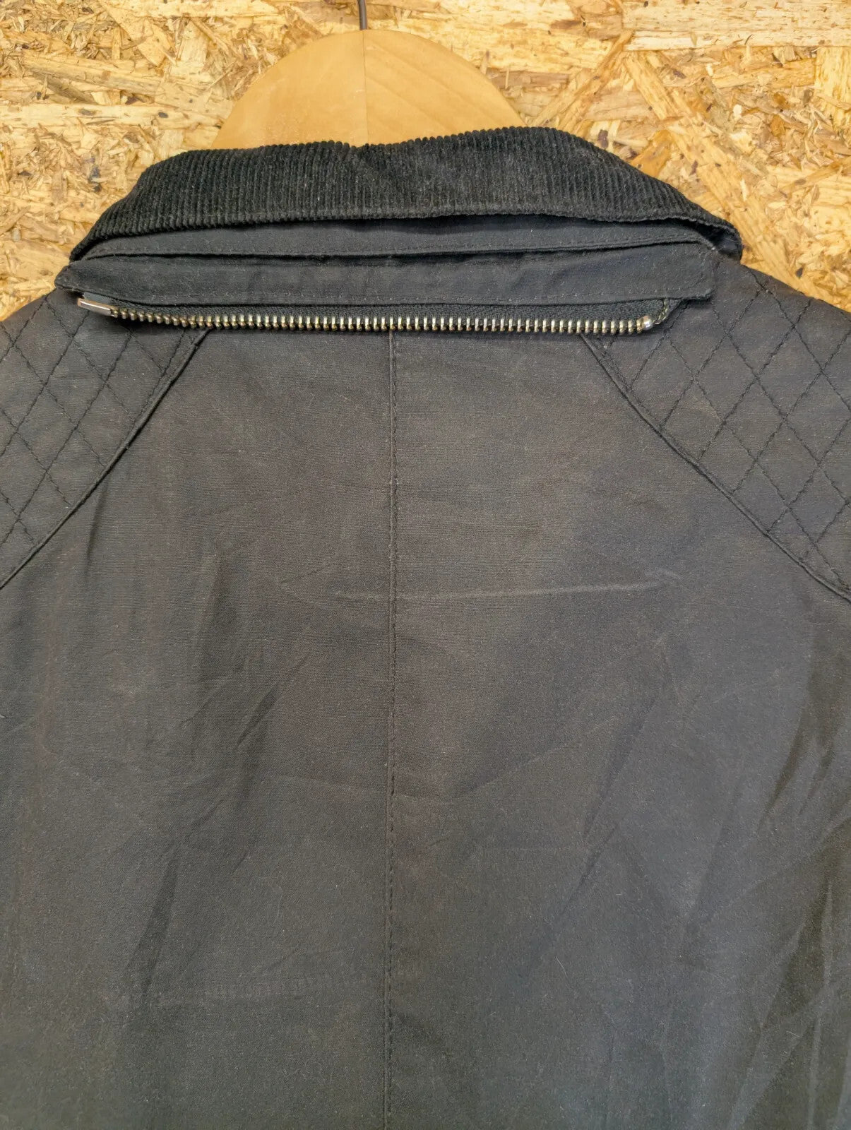 Barbour Rebel Wax Jacket Womens UK18 Black Quilted Belted LWX0145BK71 Cotton