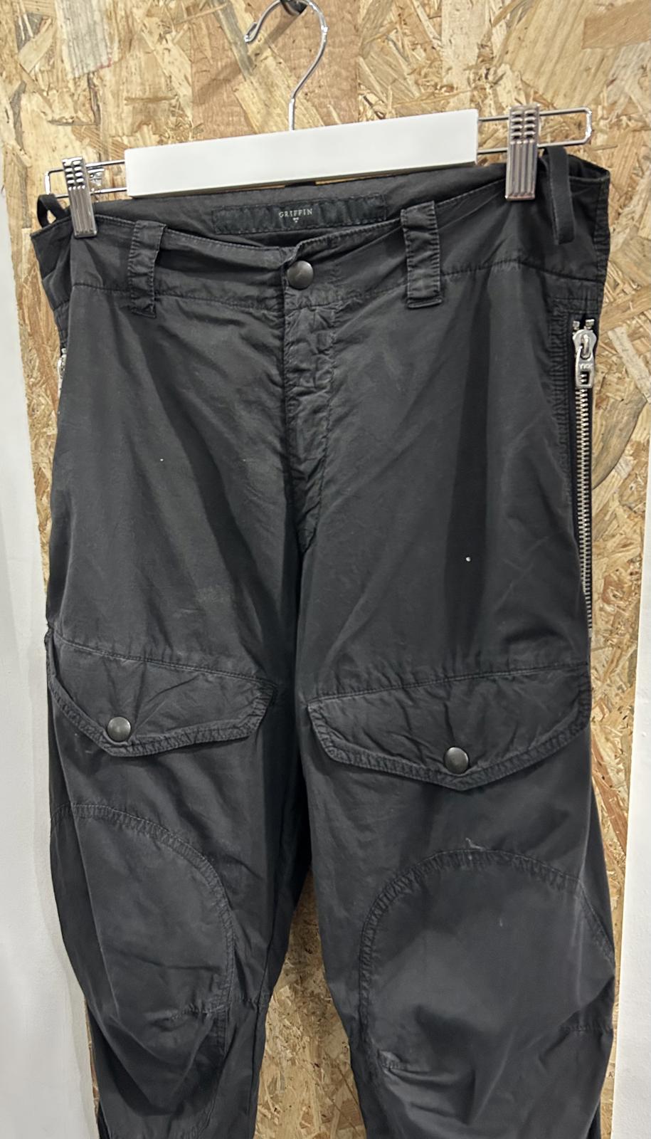 Griffin Studio Cargo Pants W30 L32 Black Trousers Baggies Cuffed Skate
