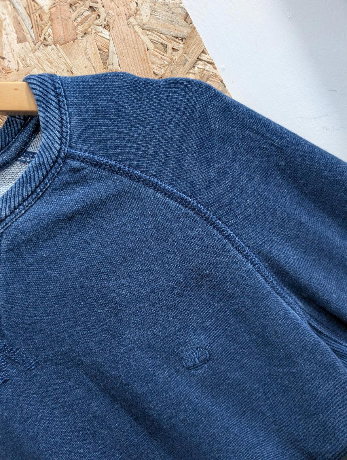 Timberland Sweatshirt Small Men Navy Blue Crew Neck Cotton V Slub