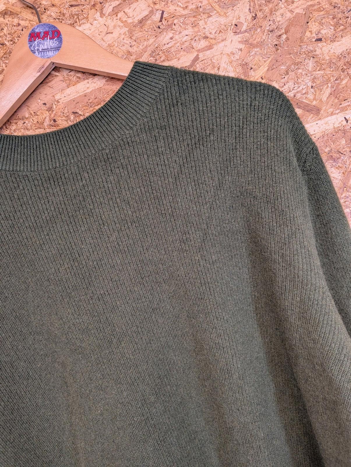 Barbour International Jumper Mens XL Knit Long Sleeve Green Wool Crew Sweater