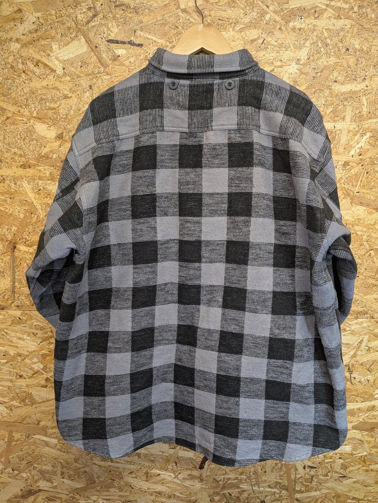 Dickies Over Shirt XL Mens Heavy Check Button-Up Grey Black Work Flannel Plaid
