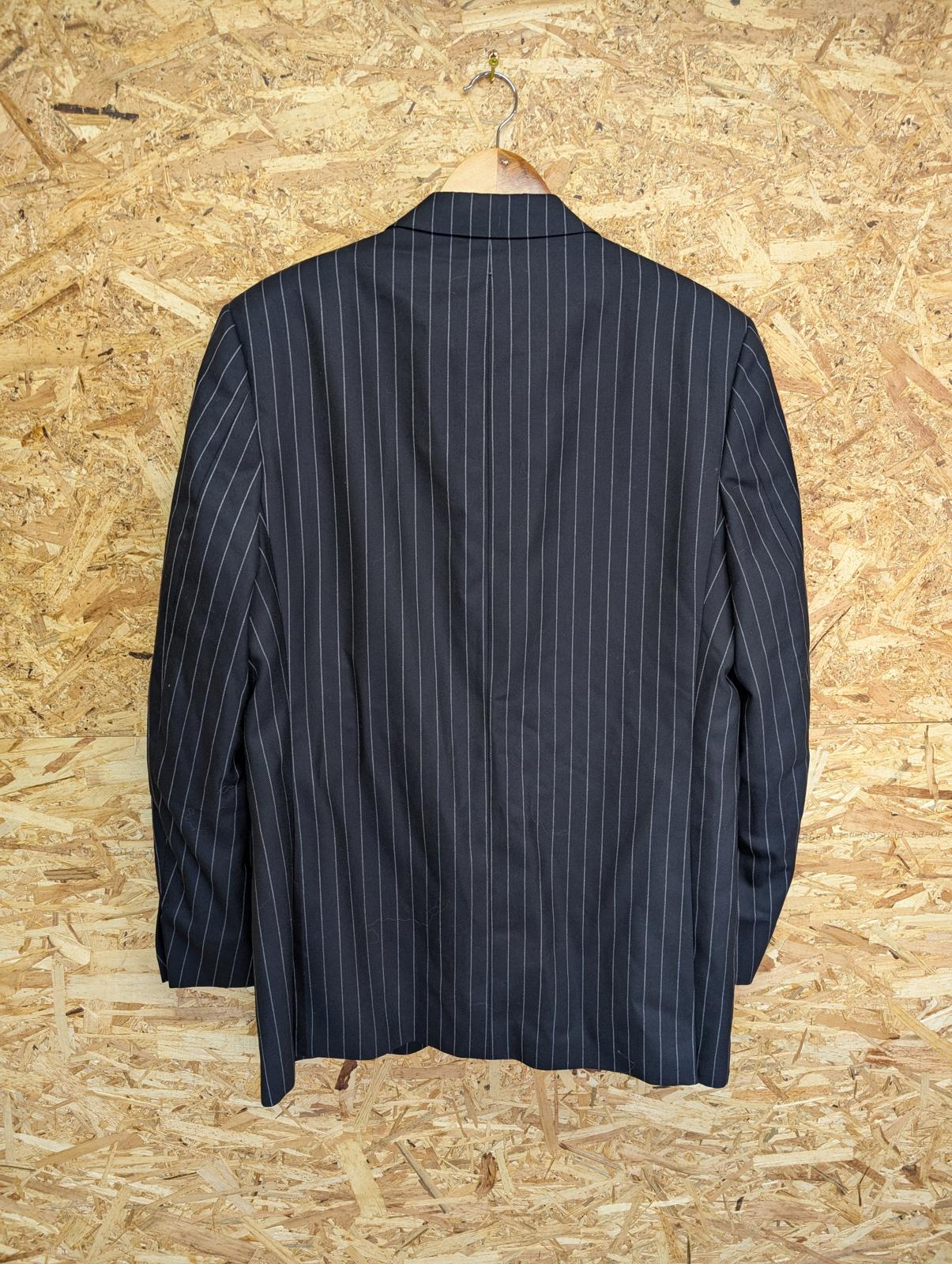 Aquascutum Blazer Mens 42 Large Wool Black Pinstripe Jacket Mod Retro Smart