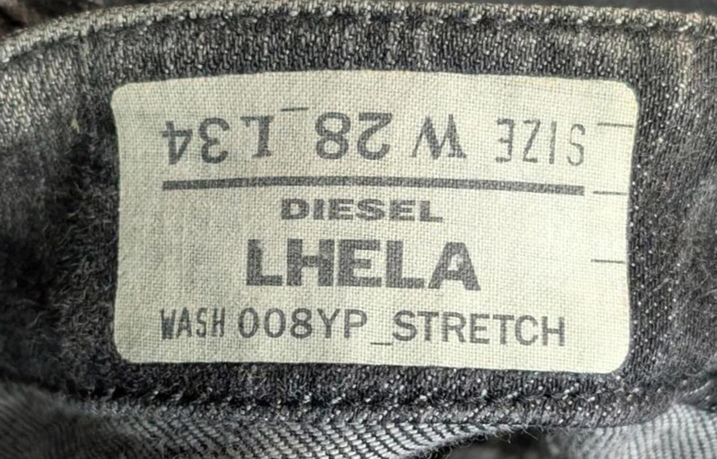 Diesel Lhela Jeans W28 L33 Women Low Rise Studded Black Stretch Y2K 008YP