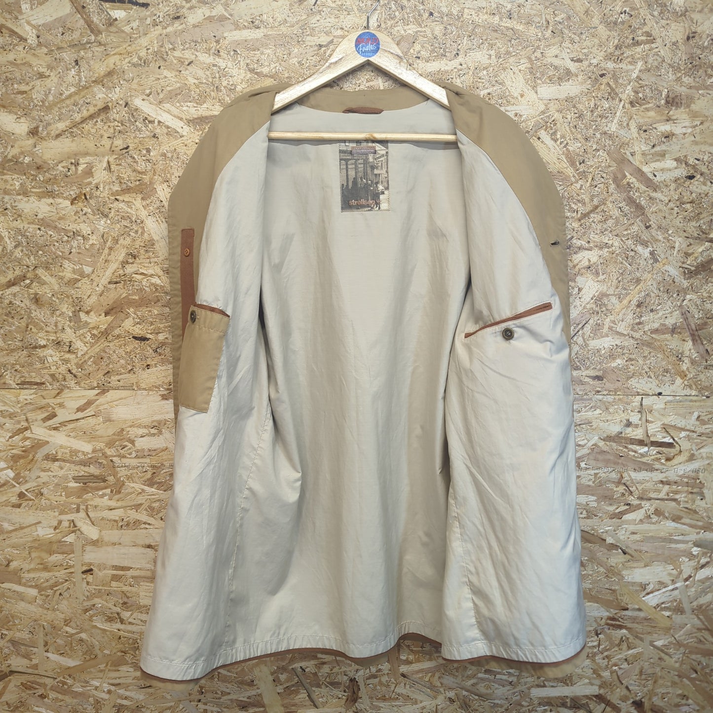 Strellson Cream Beige Mac Trench Coat Shacket Cotton Casuals Mens 2XL