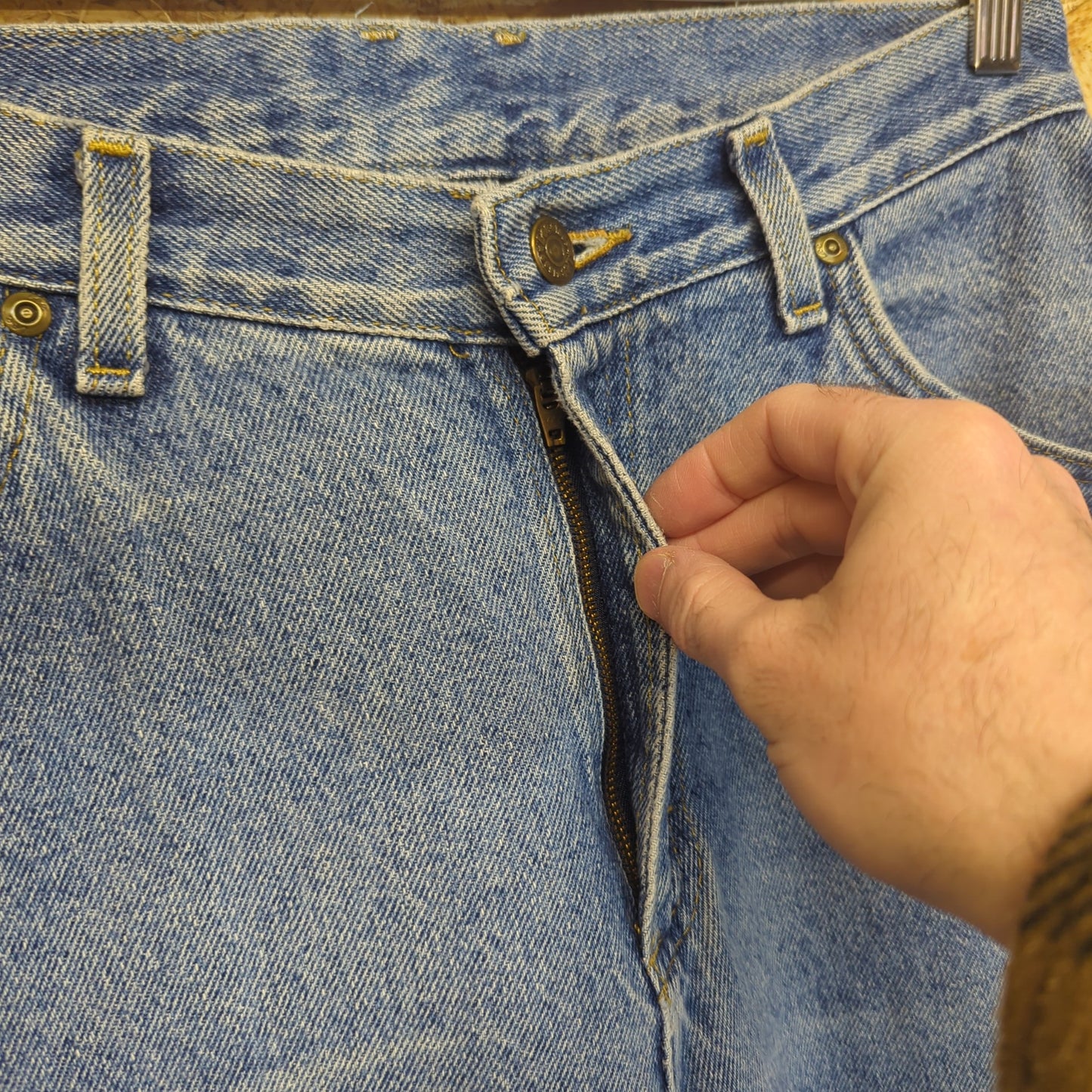 Lee Jeans Tapered Mid Blue Stonewashed Mom Fit 90s Vintage USA Womens W28 L32
